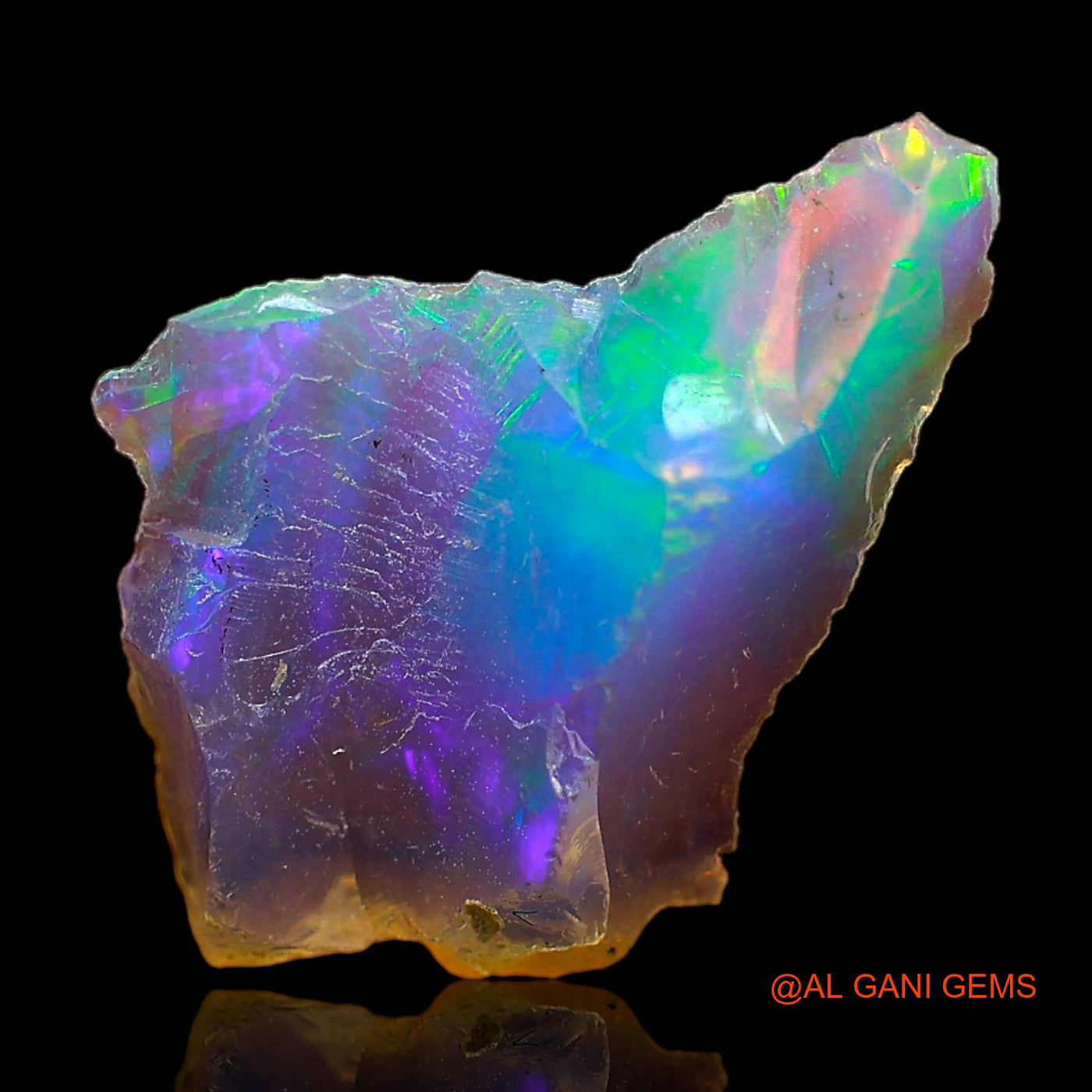 Natural Untreated Fire Opal Loose Gemstone Fancy Rough From Ethiopia 2.00 Cts 15x13x3 mm E-335