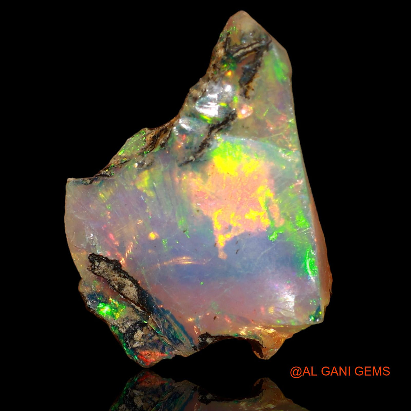 Natural Untreated Fire Opal Loose Gemstone Fancy Rough From Ethiopia 2.00 Cts 15x10x4 mm E-33