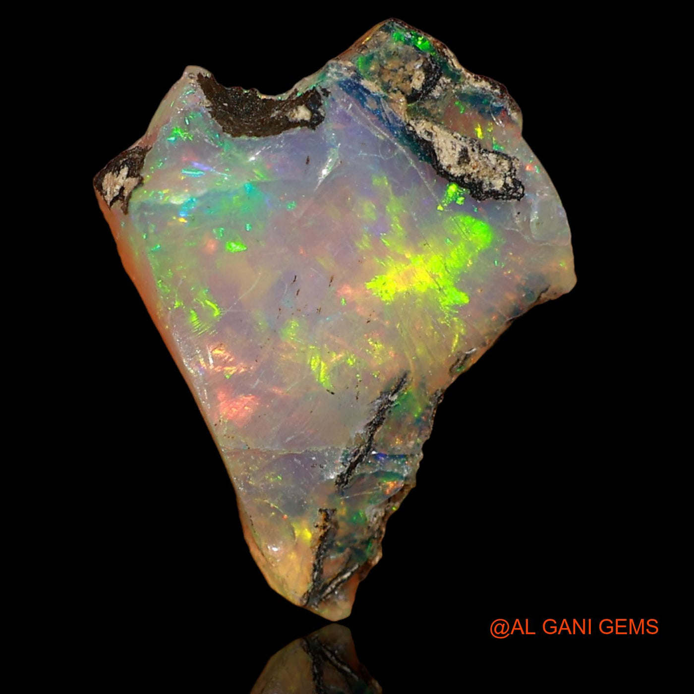 Natural Untreated Fire Opal Loose Gemstone Fancy Rough From Ethiopia 2.00 Cts 15x10x4 mm E-33