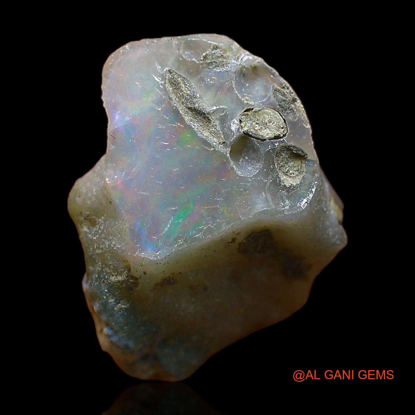 Natural Fire Opal Gemstone 5.00 Cts Loose Fancy Rough From Ethiopia 16x12x9 mm E-350