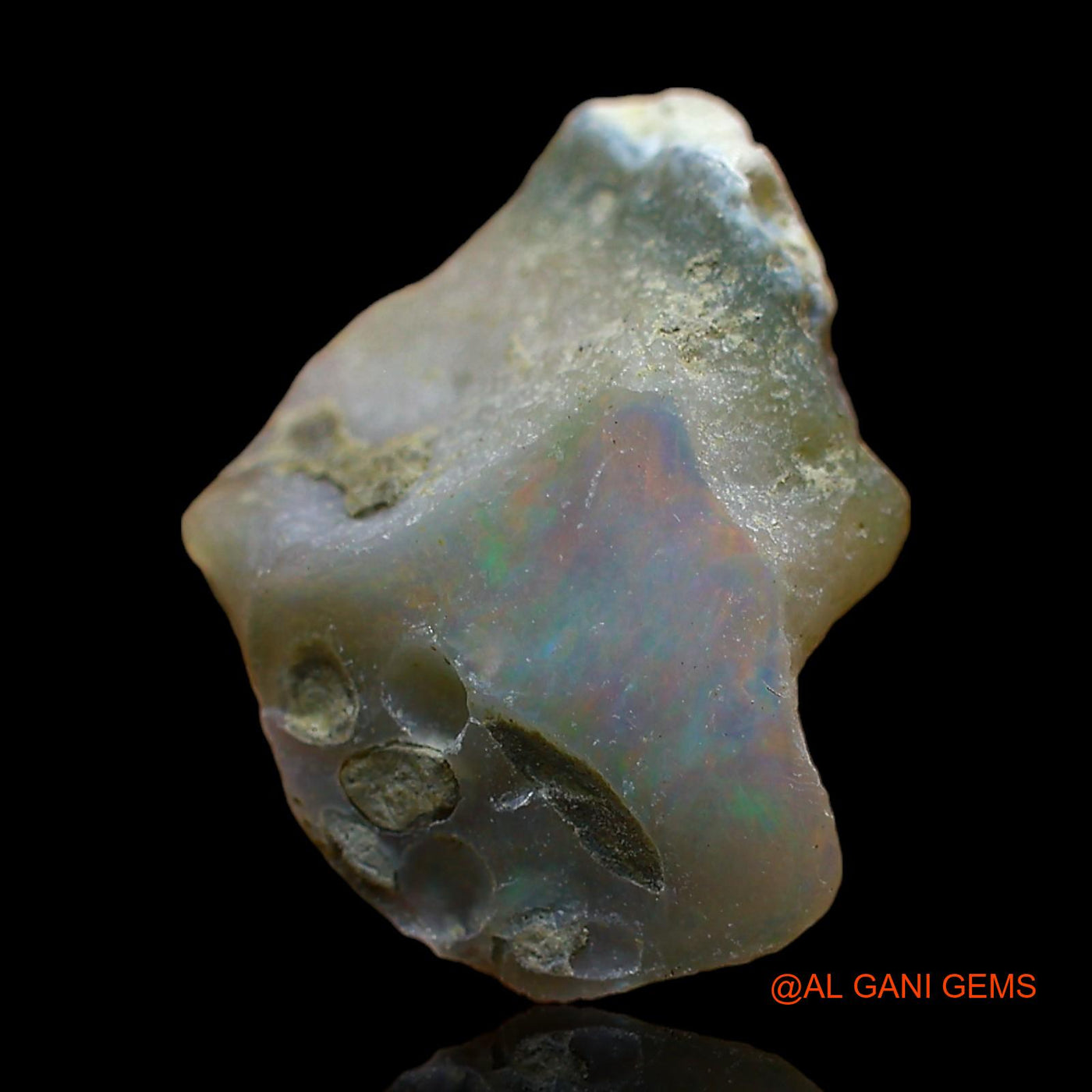Natural Fire Opal Gemstone 5.00 Cts Loose Fancy Rough From Ethiopia 16x12x9 mm E-350