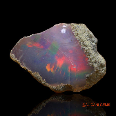 Natural Fire Opal Gemstone 2.00 Cts Loose Fancy Rough From Ethiopia 17x13x3 mm E-351