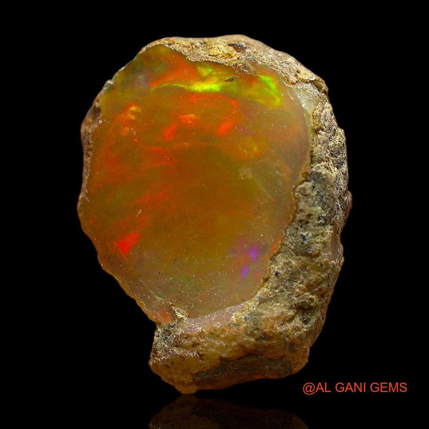 3.00 Cts Unheated Ethiopian Fire Opal Loose Gemstone Fancy Rough Natural 15x11x3 mm E-353