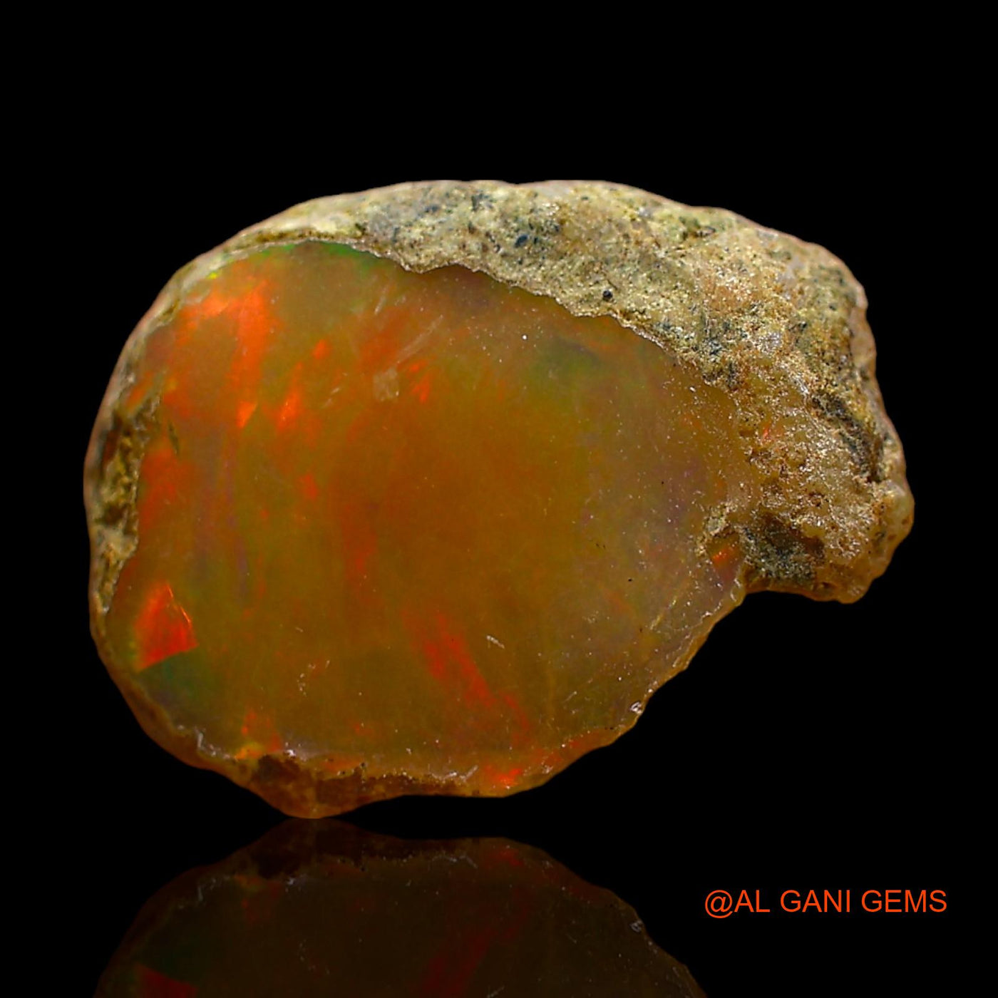 3.00 Cts Unheated Ethiopian Fire Opal Loose Gemstone Fancy Rough Natural 15x11x3 mm E-353