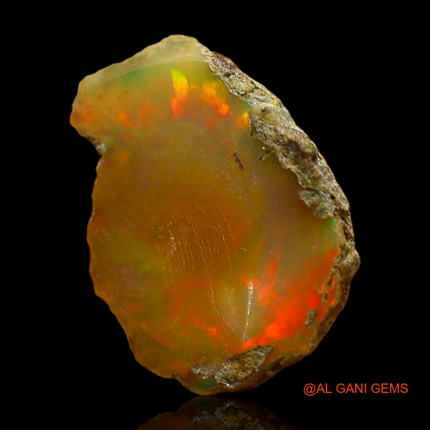 3.00 Cts Unheated Ethiopian Fire Opal Loose Gemstone Fancy Rough Natural 15x11x3 mm E-353