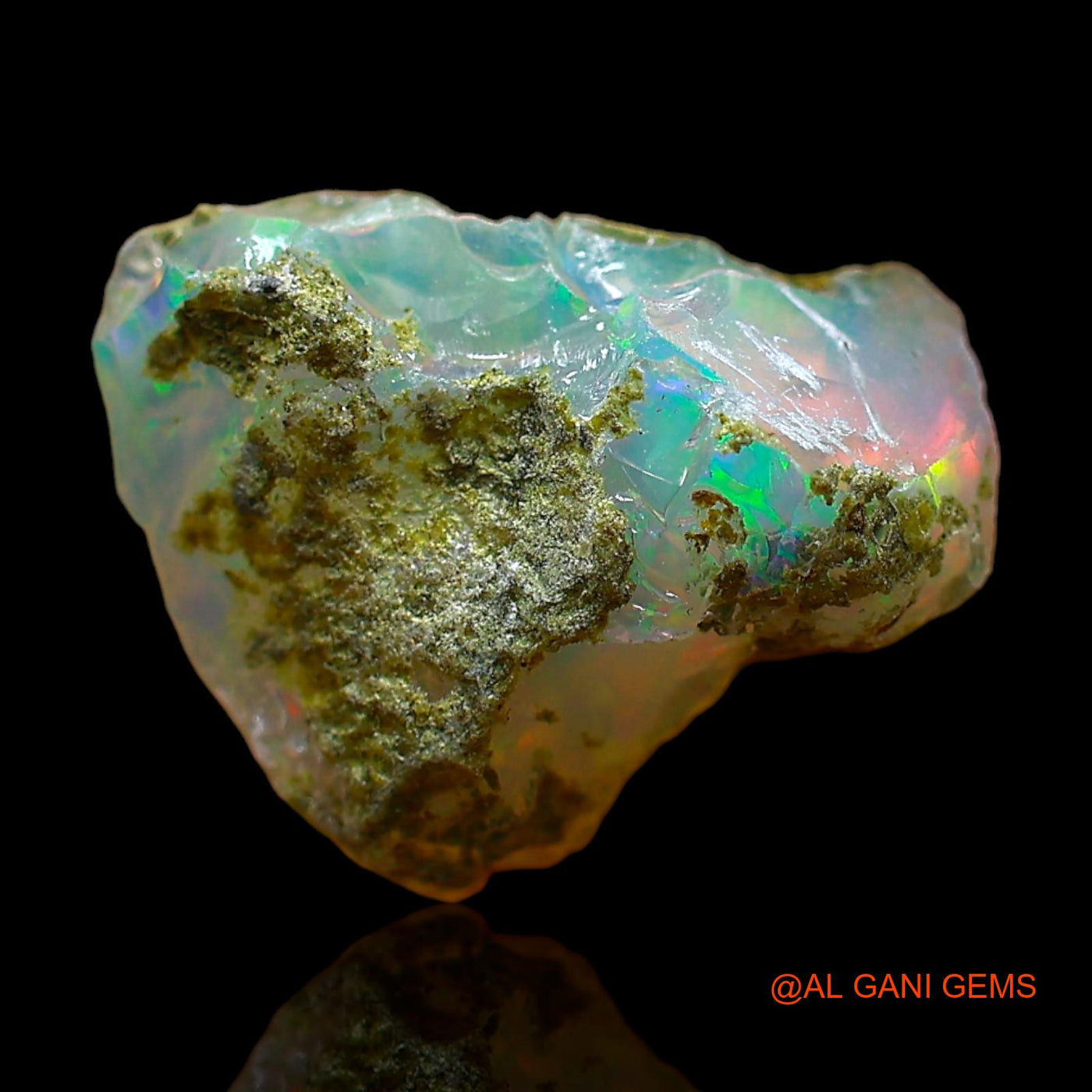 Natural Fire Opal Gemstone 5.00 Cts Loose Fancy Rough From Ethiopia 14x11x9 mm E-355