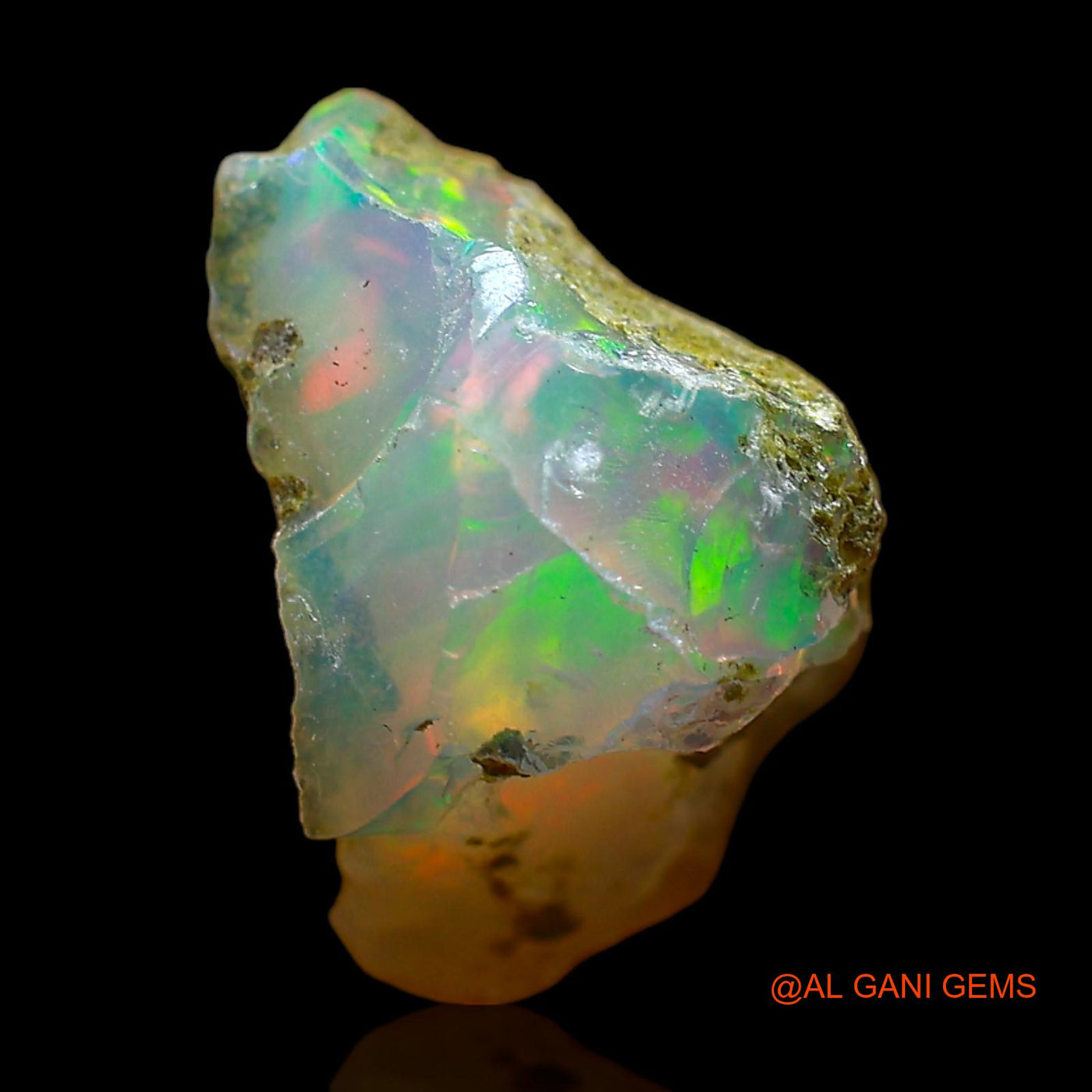 Natural Fire Opal Gemstone 5.00 Cts Loose Fancy Rough From Ethiopia 14x11x9 mm E-355