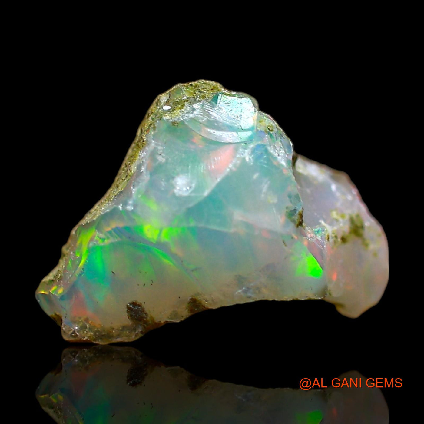 Natural Fire Opal Gemstone 5.00 Cts Loose Fancy Rough From Ethiopia 14x11x9 mm E-355
