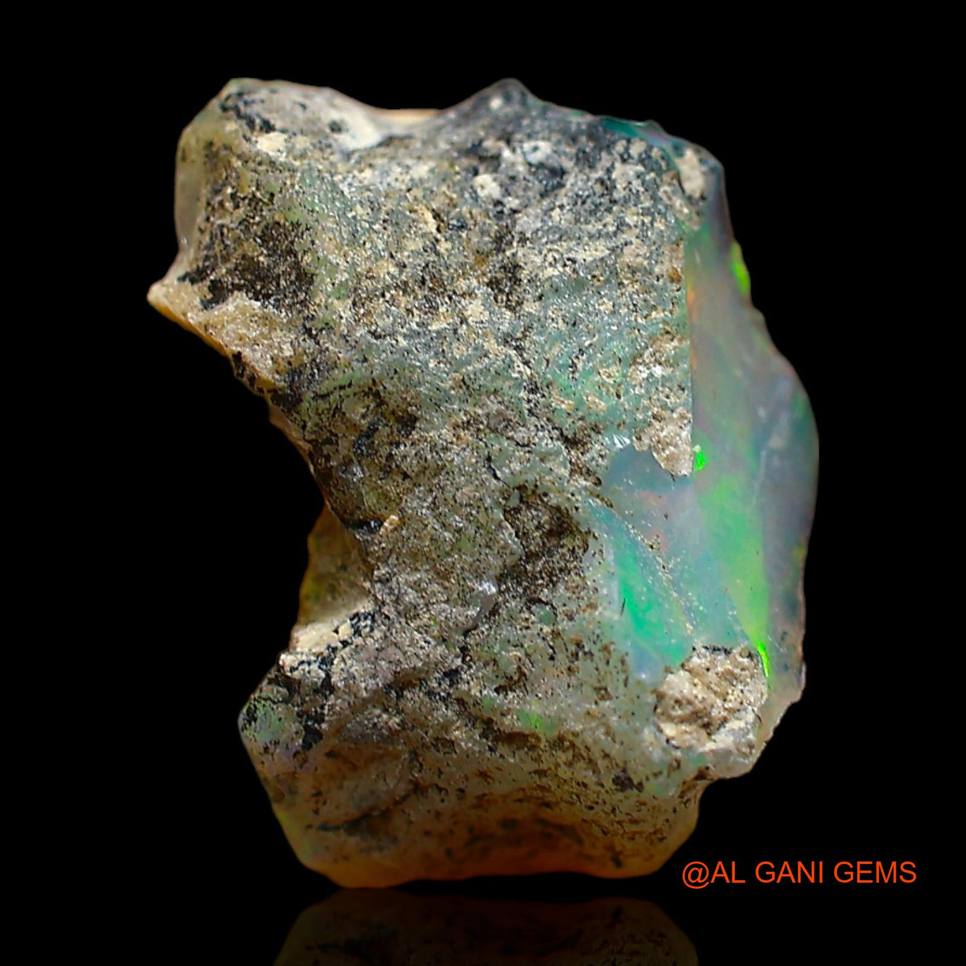 Natural Fire Opal Gemstone 4.00 Cts Loose Fancy Rough From Ethiopia 14x12x6 mm E-357