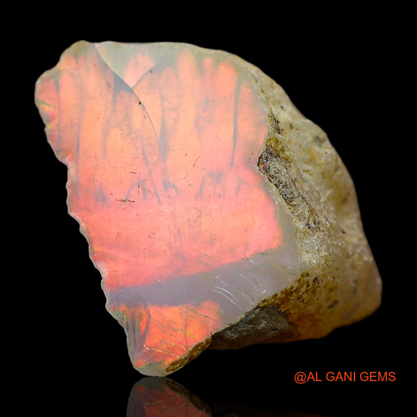 3.00 Cts Natural Ethiopian Fire Opal Loose Gemstone Fancy Rough 14x12x5 mm E-359