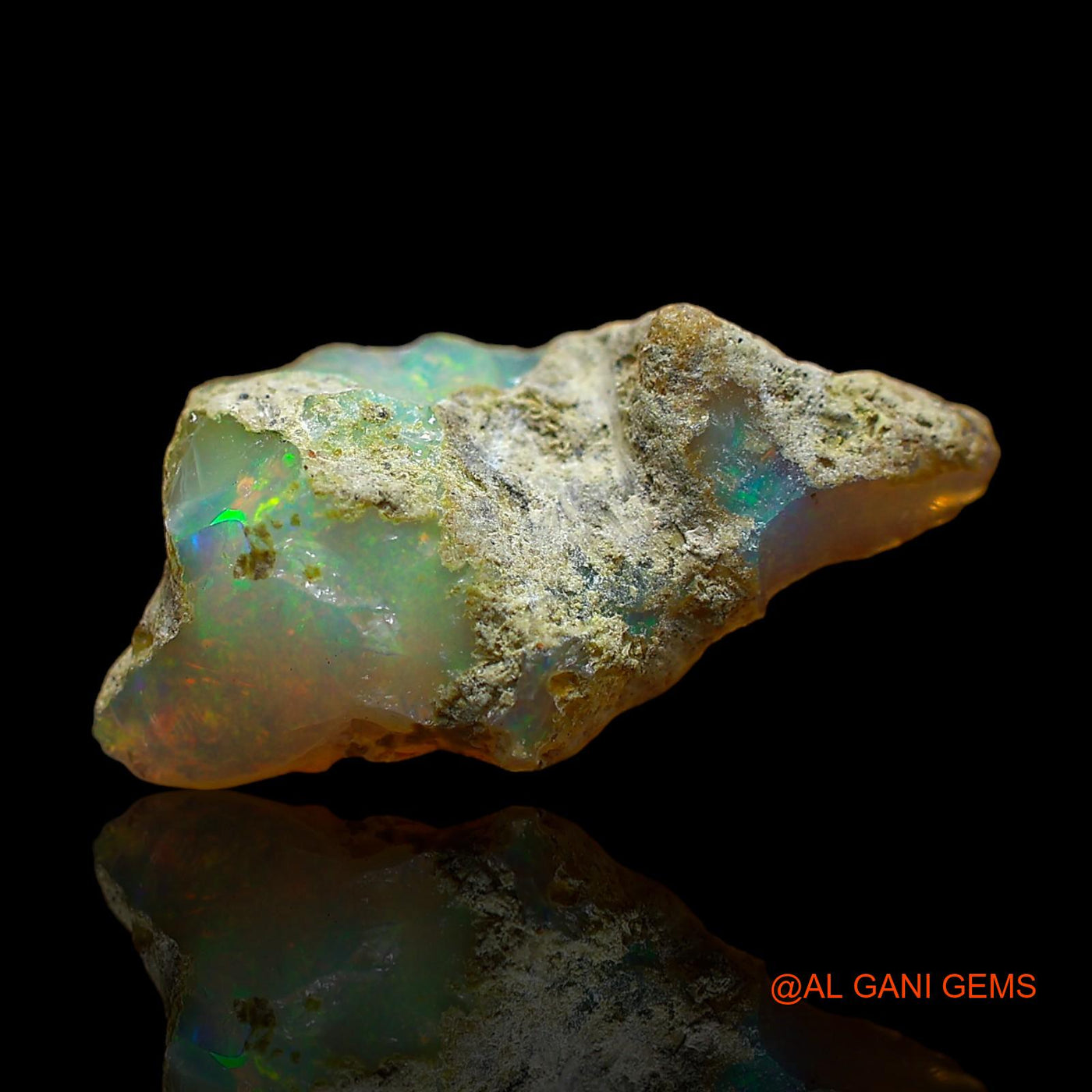 Natural Fire Opal Gemstone 3.00 Cts Loose Fancy Rough From Ethiopia 19x9x7 mm E-362