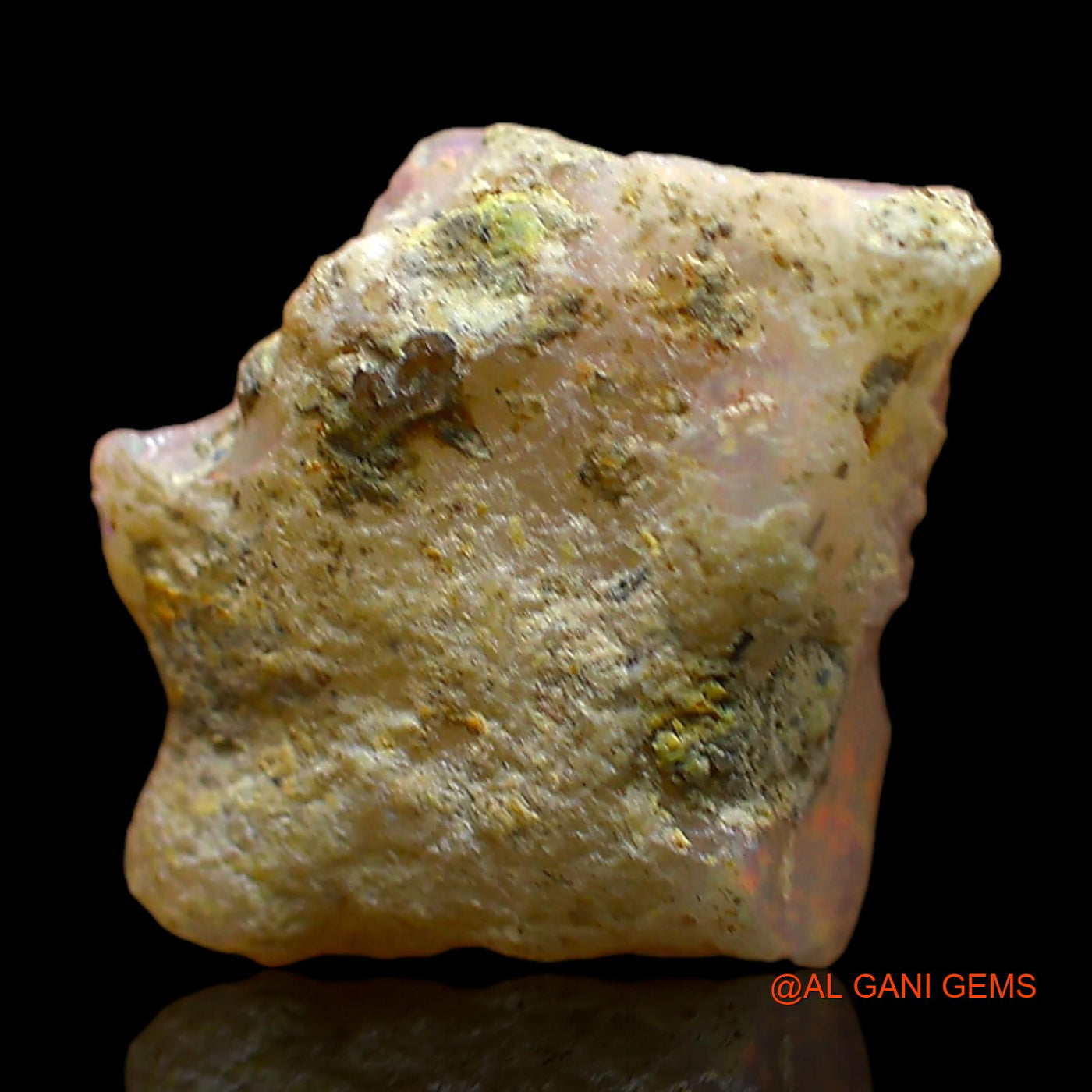 4.00 Cts Natural Ethiopian Fire Opal Loose Gemstone Fancy Rough 13x13x6 mm E-364