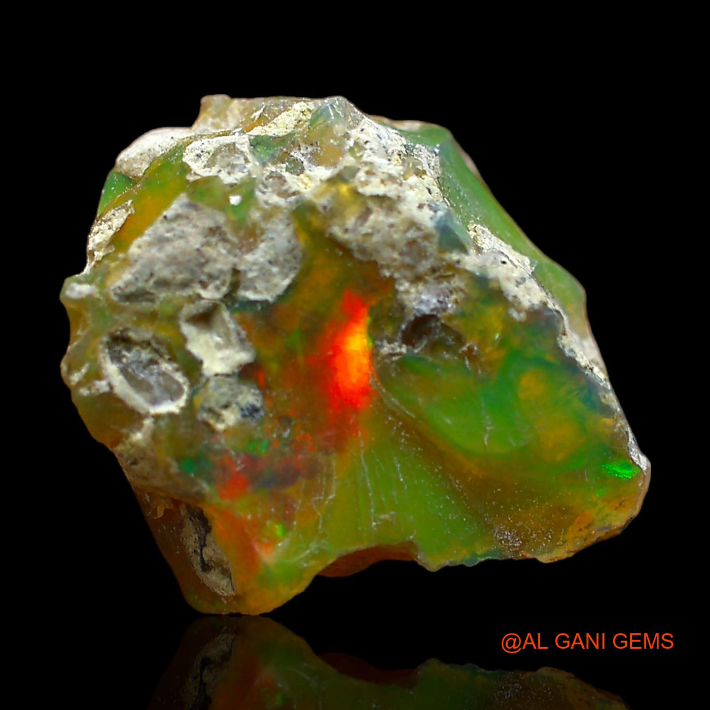 Natural Untreated Fire Opal Loose Gemstone Fancy Rough From Ethiopia 5.00 Cts 13x12x8 mm E-369