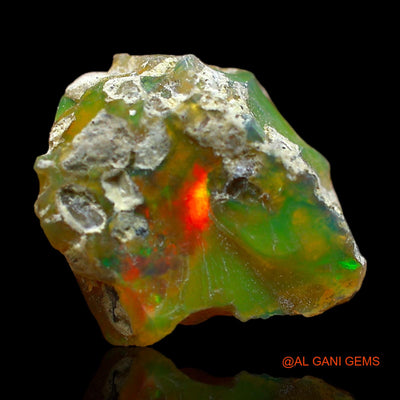 Natural Untreated Fire Opal Loose Gemstone Fancy Rough From Ethiopia 5.00 Cts 13x12x8 mm E-369