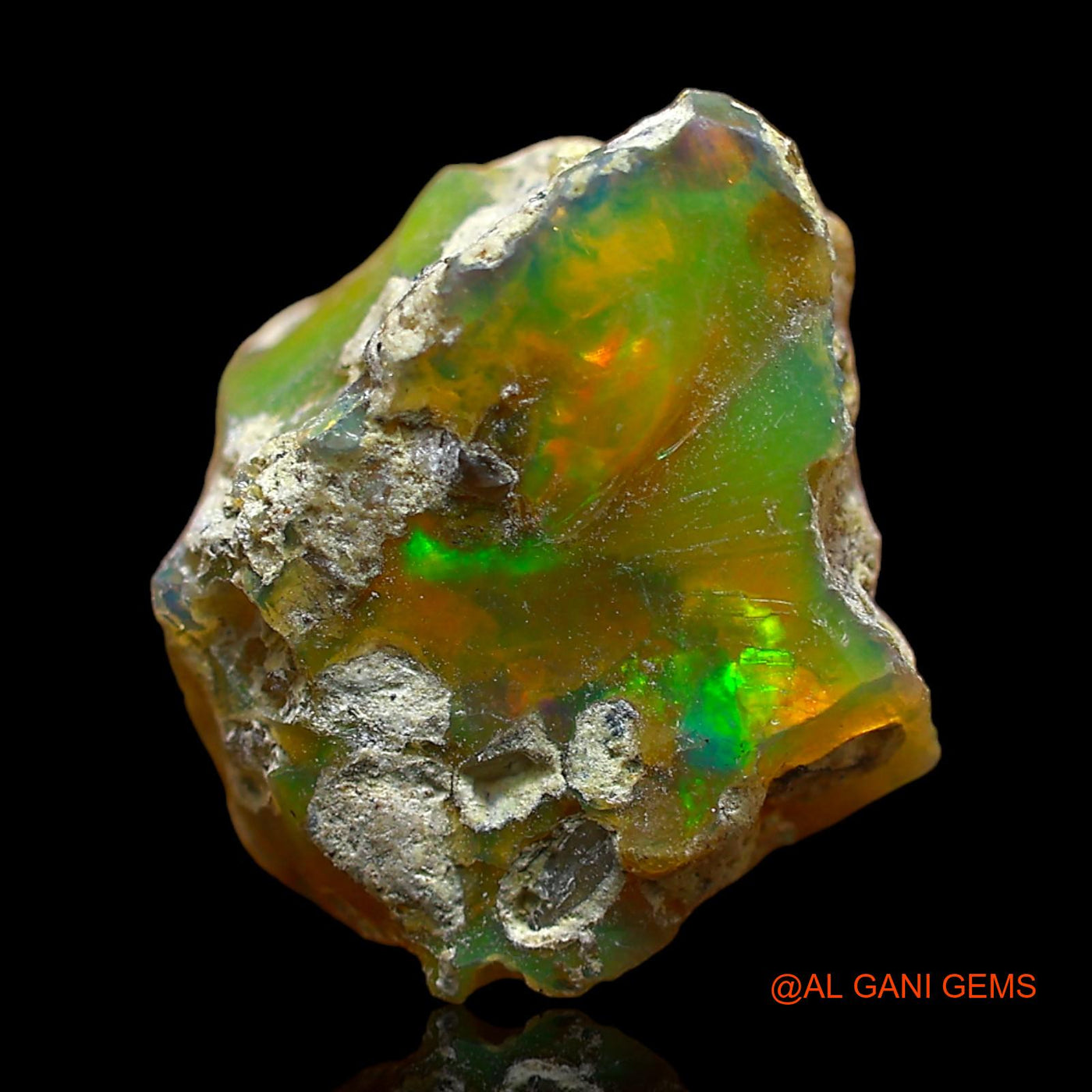 Natural Untreated Fire Opal Loose Gemstone Fancy Rough From Ethiopia 5.00 Cts 13x12x8 mm E-369