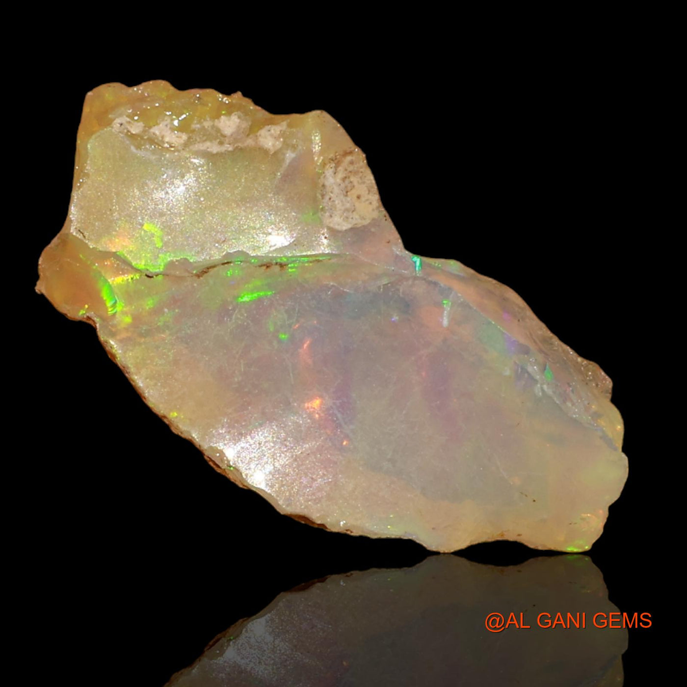 Natural Fire Opal Gemstone 5.00 Cts Loose Fancy Rough From Ethiopia 19x9x6 mm E-36