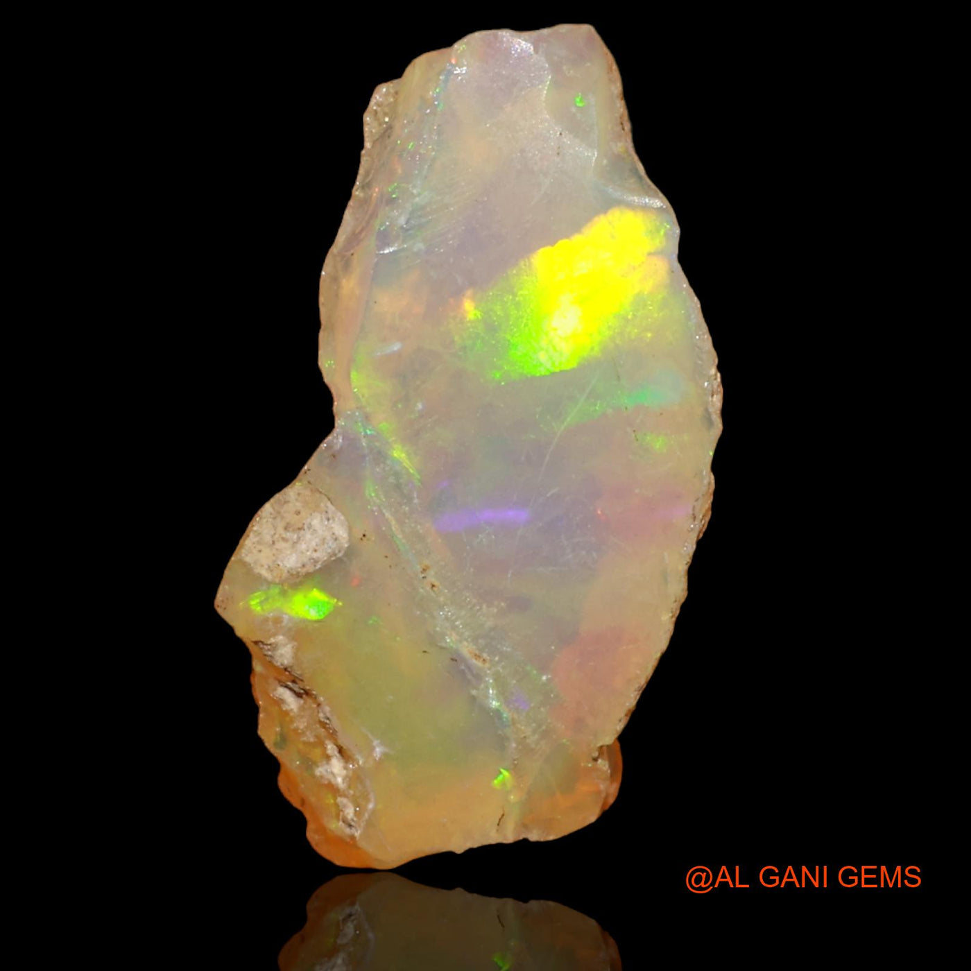 Natural Fire Opal Gemstone 5.00 Cts Loose Fancy Rough From Ethiopia 19x9x6 mm E-36