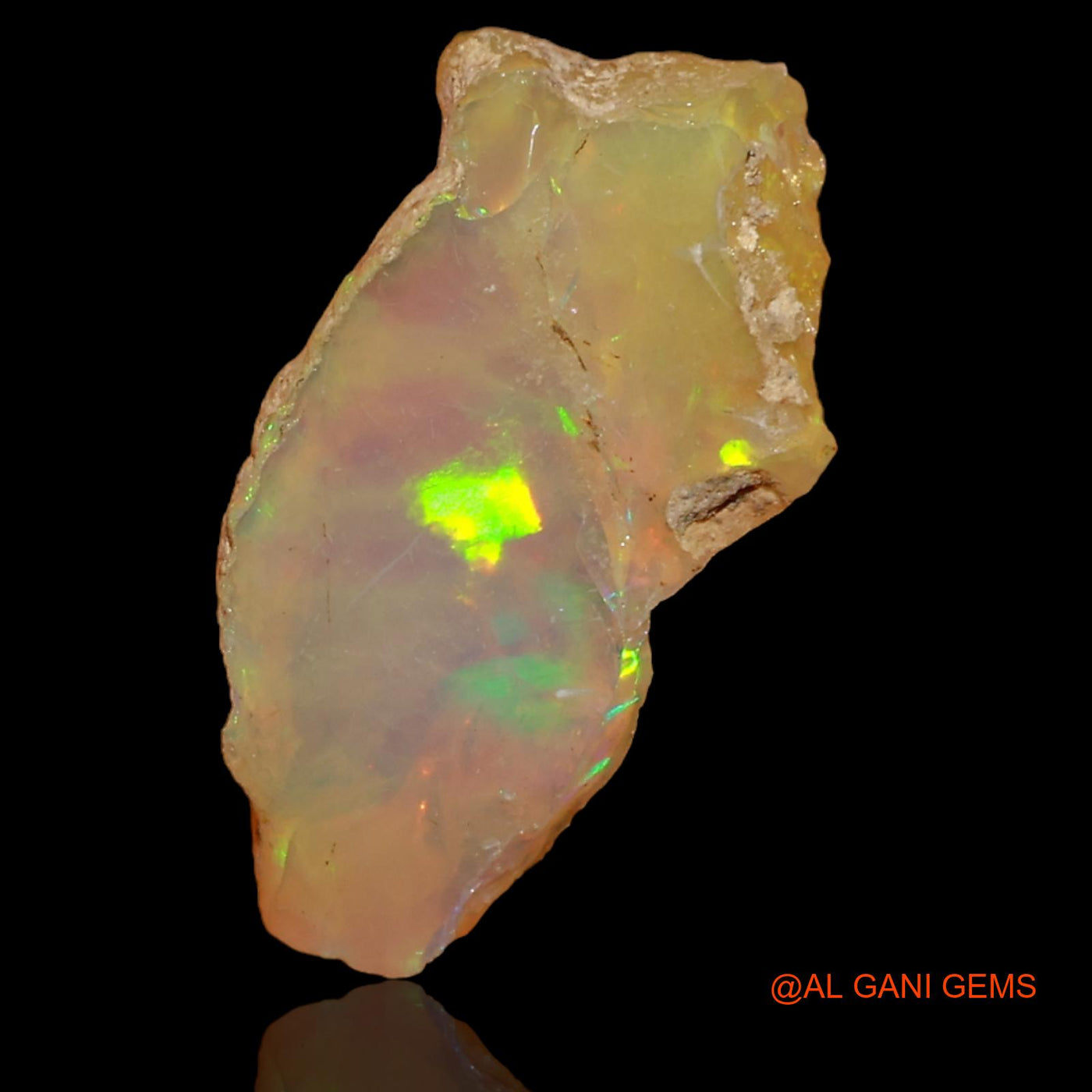Natural Fire Opal Gemstone 5.00 Cts Loose Fancy Rough From Ethiopia 19x9x6 mm E-36