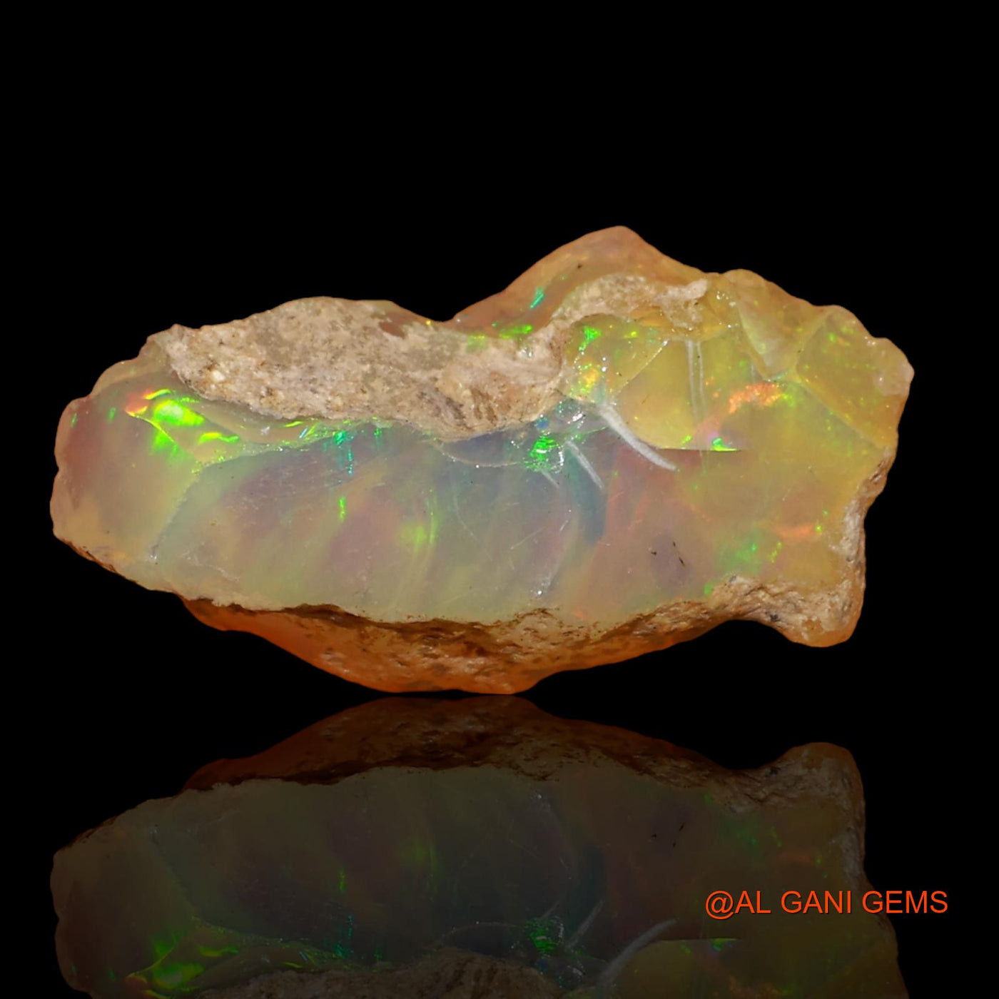 Natural Fire Opal Gemstone 5.00 Cts Loose Fancy Rough From Ethiopia 19x9x6 mm E-36