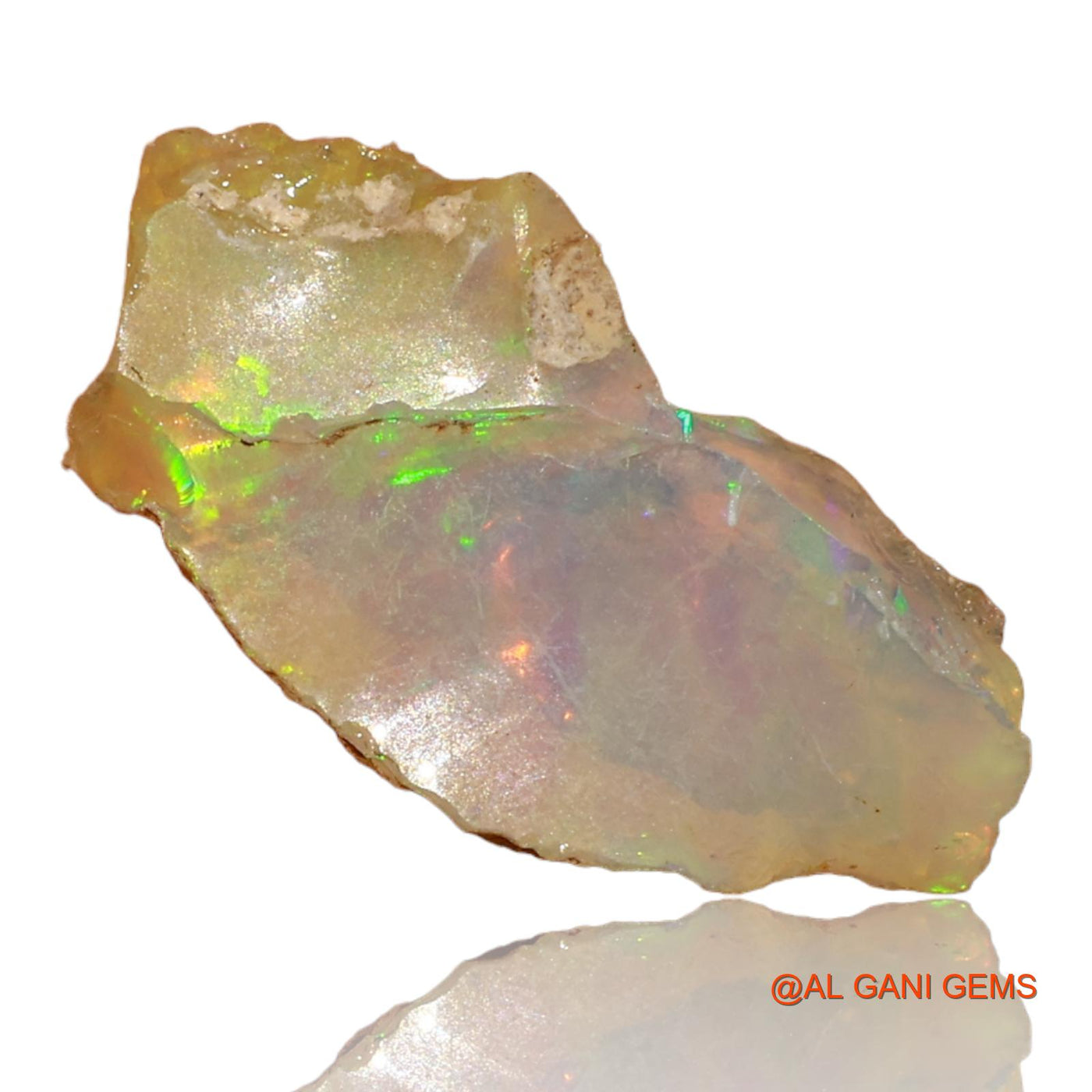 Natural Fire Opal Gemstone 5.00 Cts Loose Fancy Rough From Ethiopia 19x9x6 mm E-36