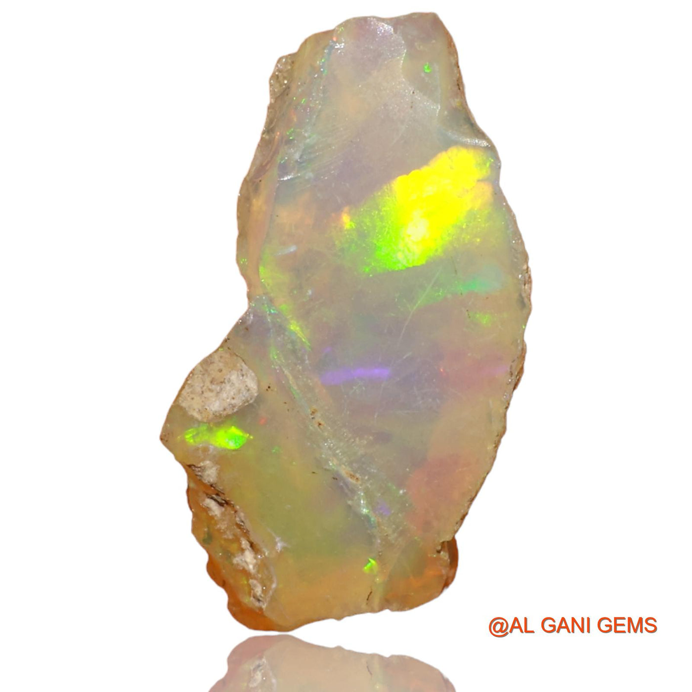 Natural Fire Opal Gemstone 5.00 Cts Loose Fancy Rough From Ethiopia 19x9x6 mm E-36