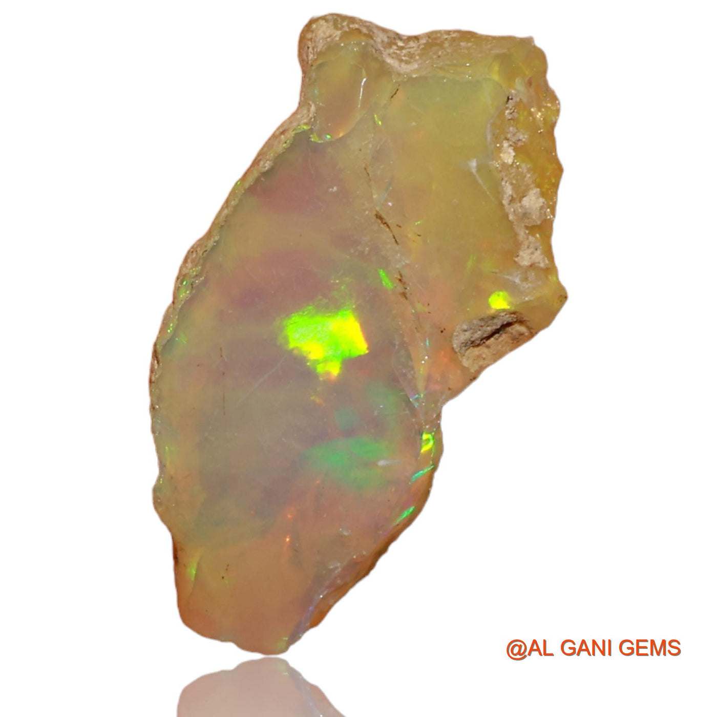Natural Fire Opal Gemstone 5.00 Cts Loose Fancy Rough From Ethiopia 19x9x6 mm E-36