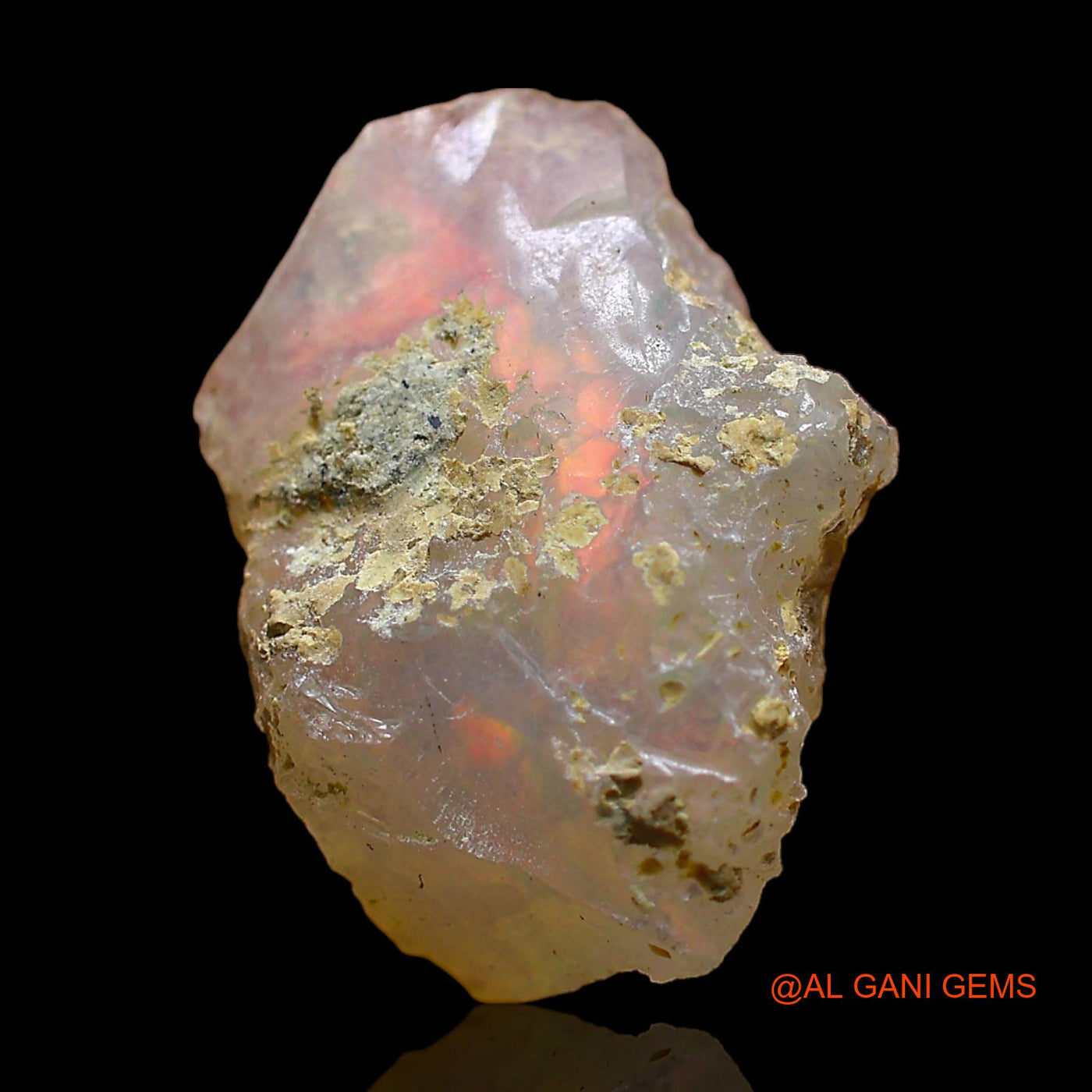 4.00 Cts Natural Ethiopian Fire Opal Loose Gemstone Fancy Rough 16x12x6 mm E-373