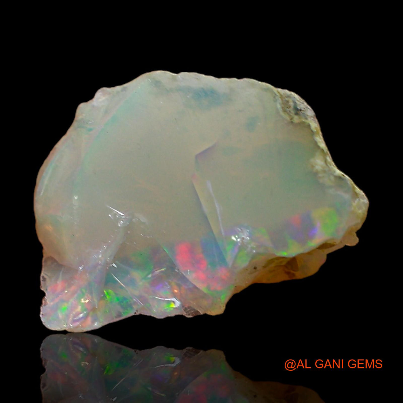 Natural Untreated Fire Opal Loose Gemstone Fancy Rough From Ethiopia 2.00 Cts 14x10x5 mm E-374