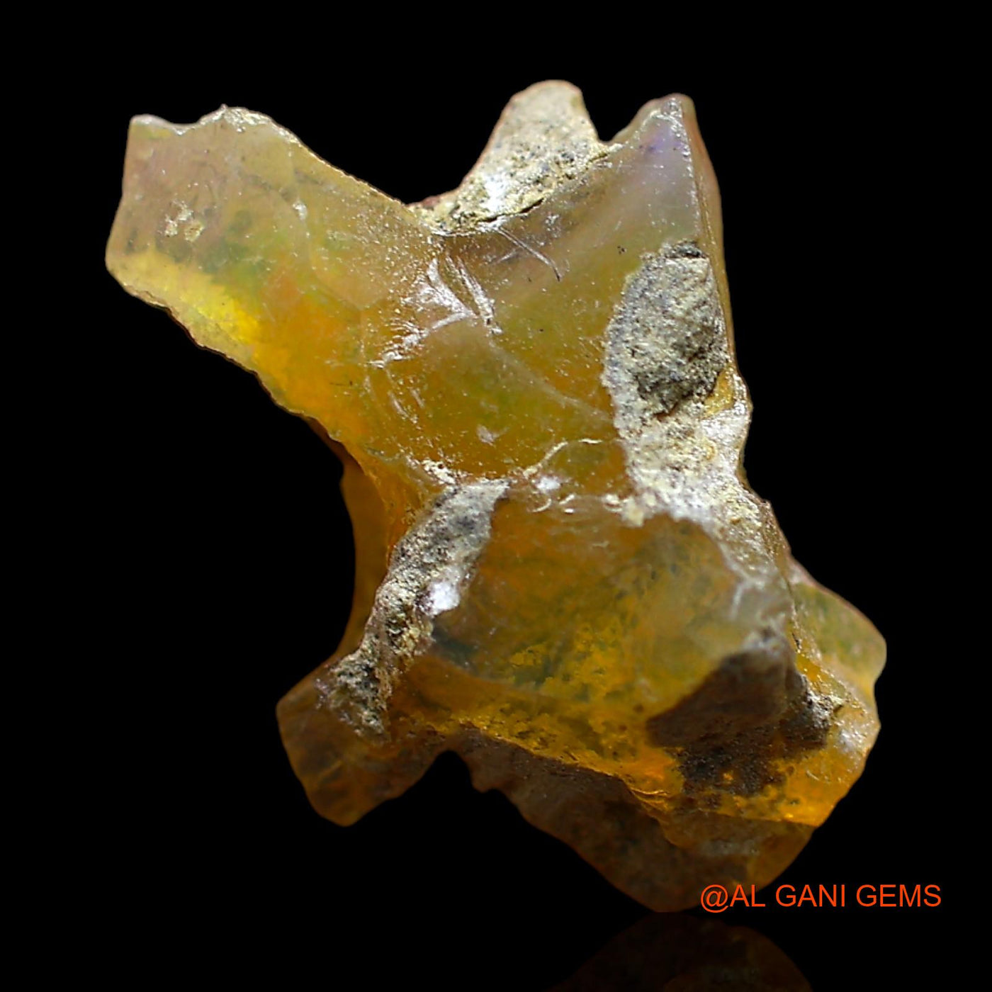 Natural Fire Opal Gemstone 4.00 Cts Loose Fancy Rough From Ethiopia 13x10x8 mm E-376