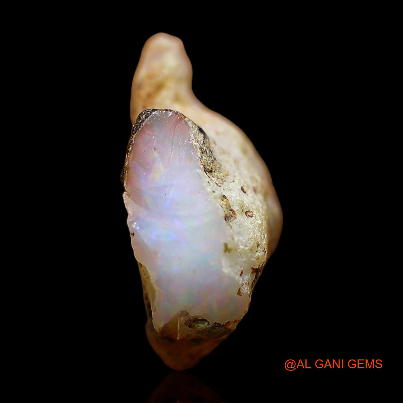 Natural Fire Opal Gemstone 4.00 Cts Loose Fancy Rough From Ethiopia 16x10x6 mm E-385