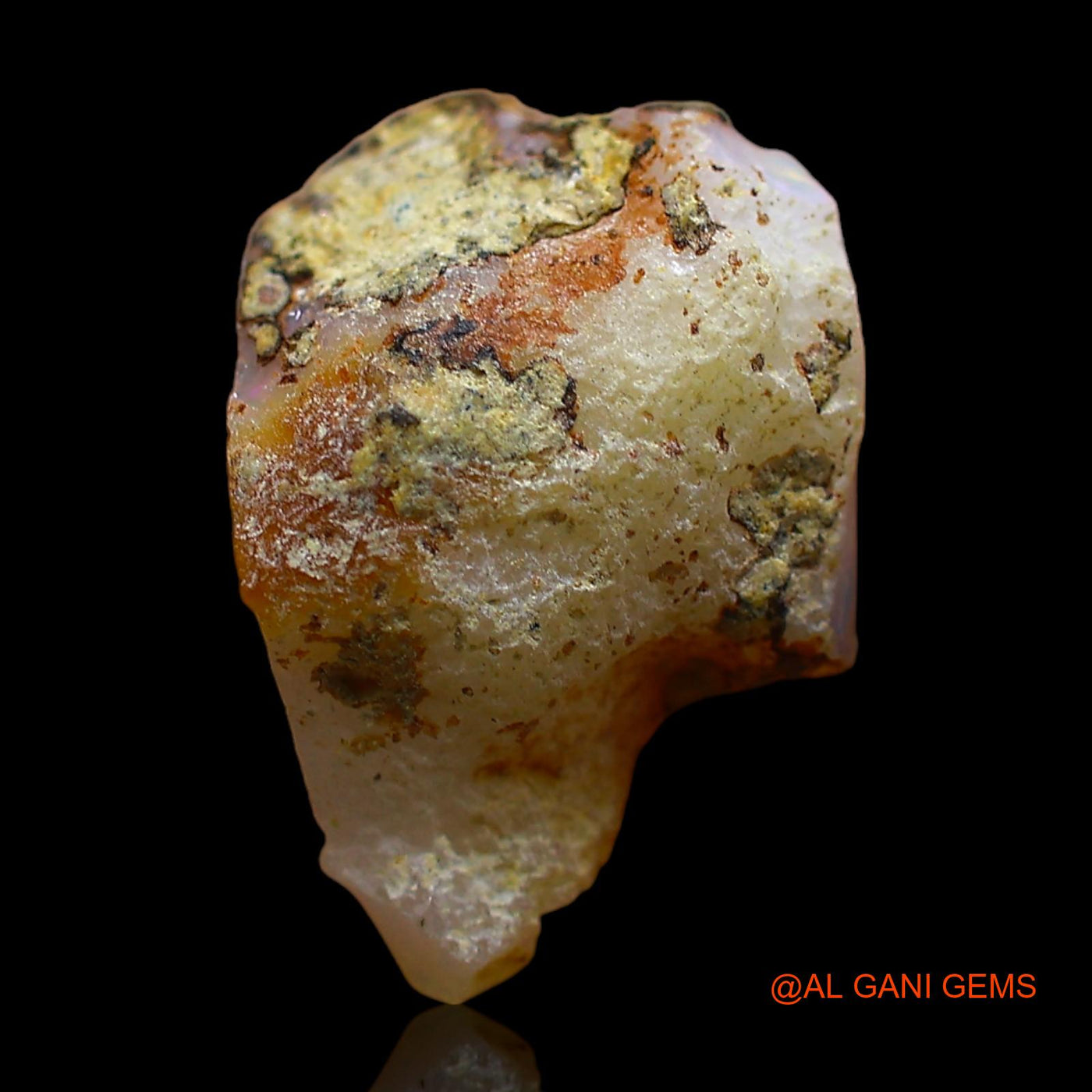 Natural Fire Opal Gemstone 4.00 Cts Loose Fancy Rough From Ethiopia 16x10x6 mm E-385