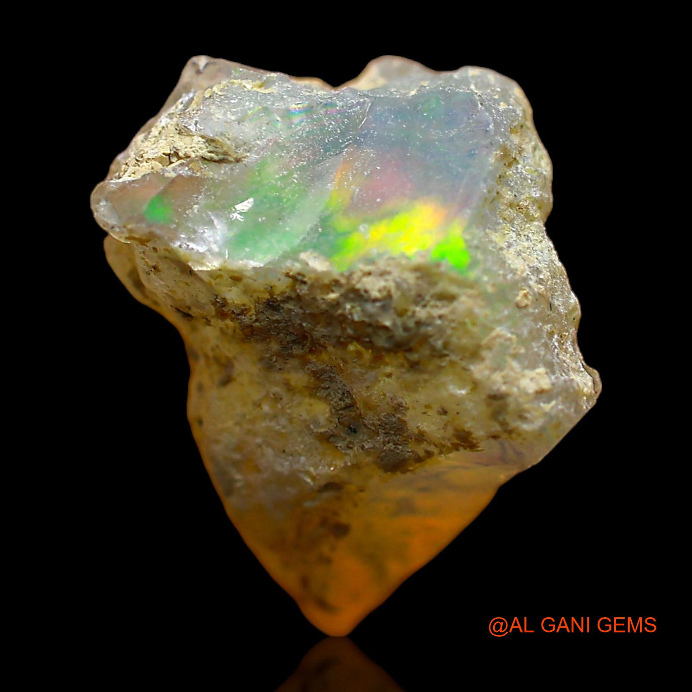 Natural Untreated Fire Opal Loose Gemstone Fancy Rough From Ethiopia 4.00 Cts 14x10x9 mm E-386