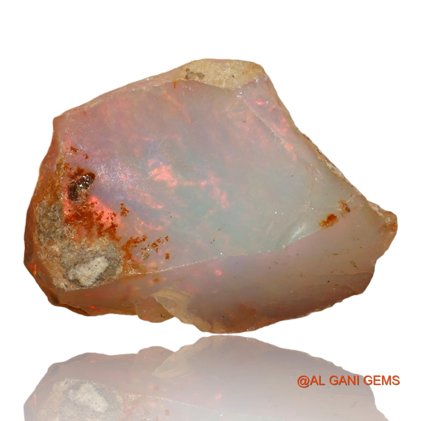 Natural Untreated Fire Opal Loose Gemstone Fancy Rough From Ethiopia 4.00 Cts 17x12x6 mm E-38