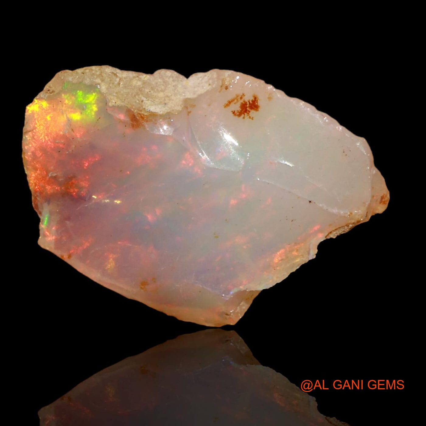 Natural Untreated Fire Opal Loose Gemstone Fancy Rough From Ethiopia 4.00 Cts 17x12x6 mm E-38