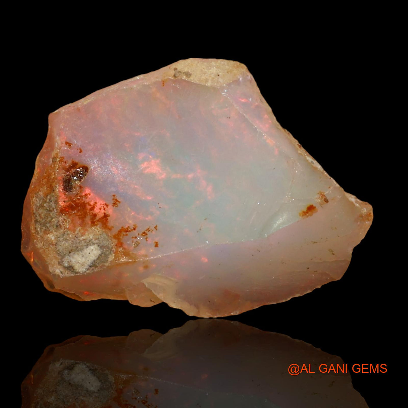 Natural Untreated Fire Opal Loose Gemstone Fancy Rough From Ethiopia 4.00 Cts 17x12x6 mm E-38