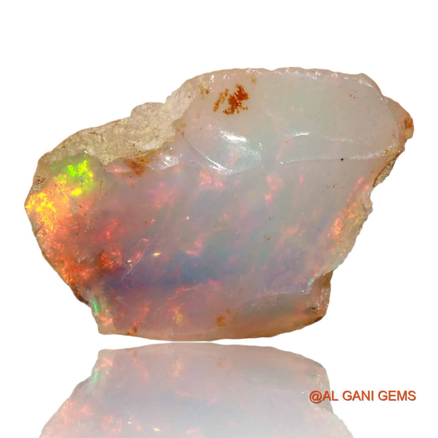 Natural Untreated Fire Opal Loose Gemstone Fancy Rough From Ethiopia 4.00 Cts 17x12x6 mm E-38