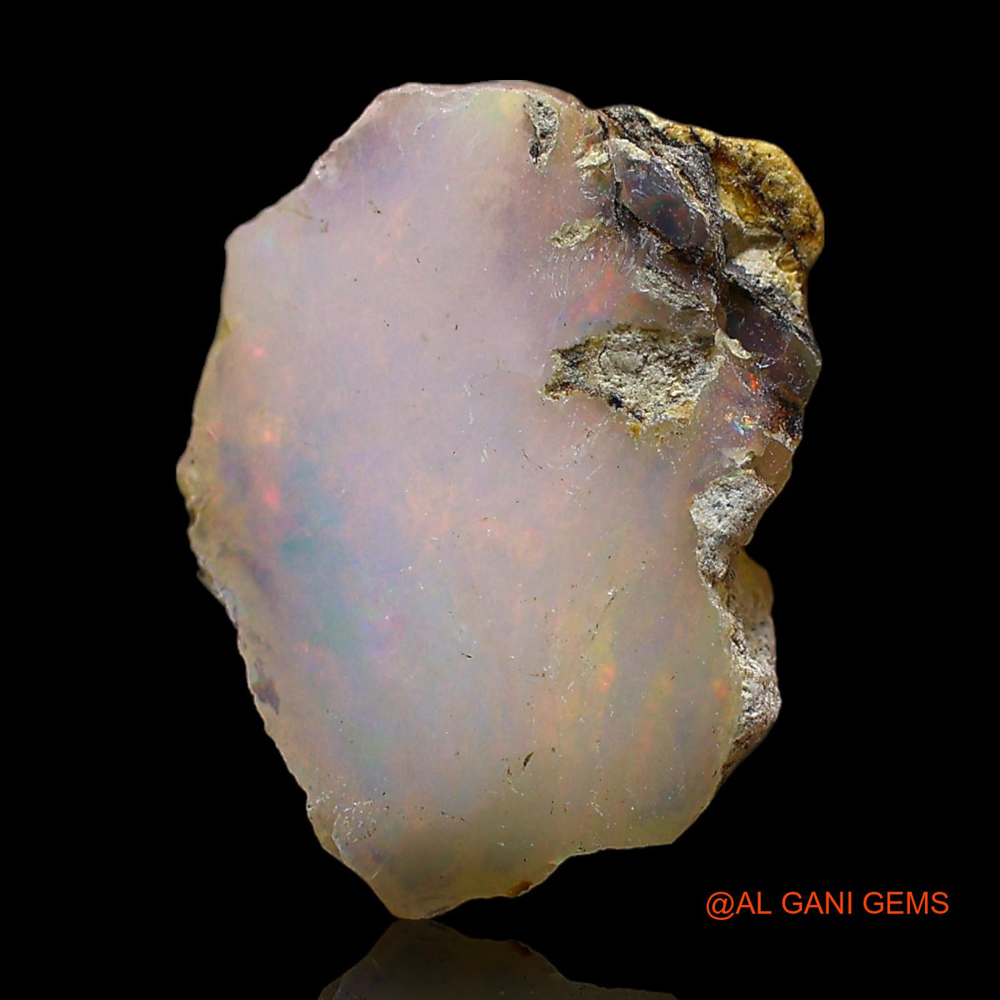 Natural Fire Opal Gemstone 4.00 Cts Loose Fancy Rough From Ethiopia 15x11x5 mm E-393