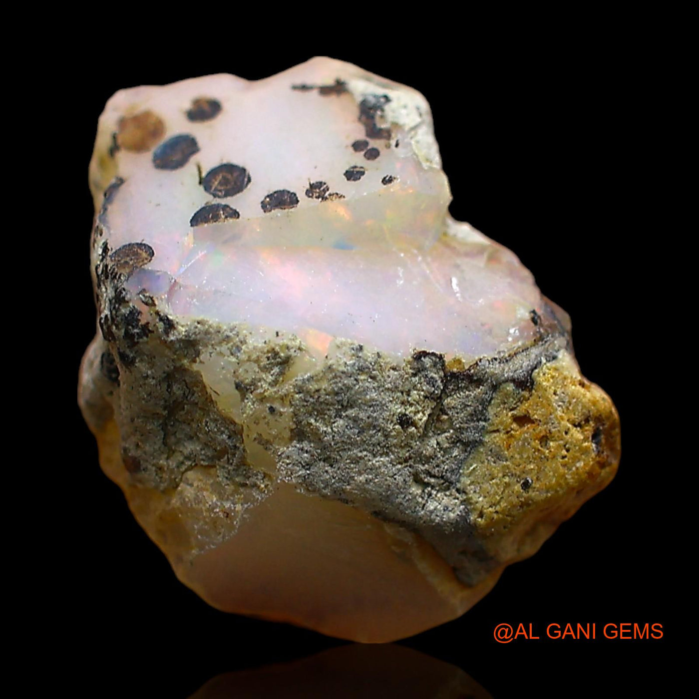 Natural Fire Opal Gemstone 4.00 Cts Loose Fancy Rough From Ethiopia 15x11x5 mm E-393