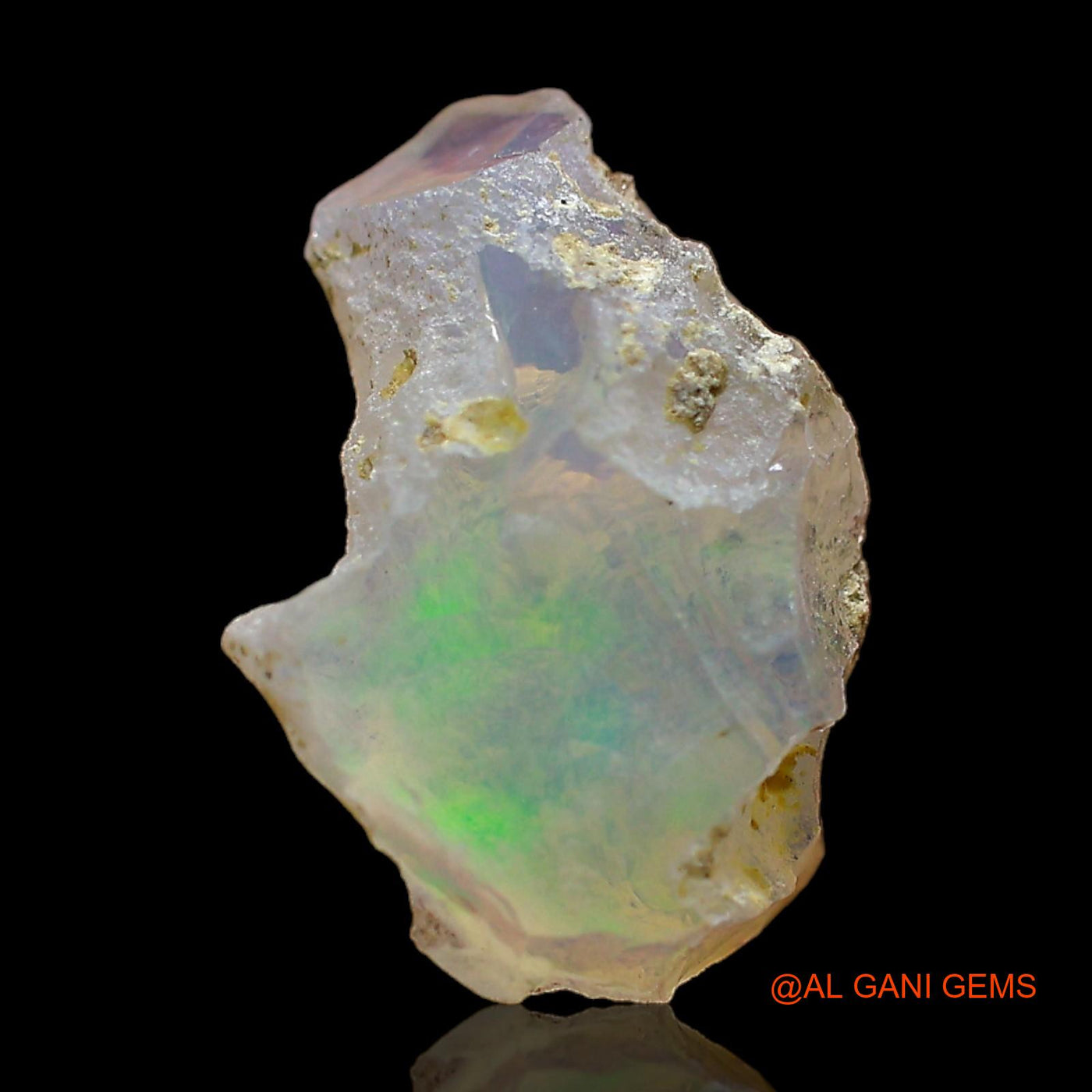 Natural Fire Opal Gemstone 4.00 Cts Loose Fancy Rough From Ethiopia 15x10x8 mm E-397