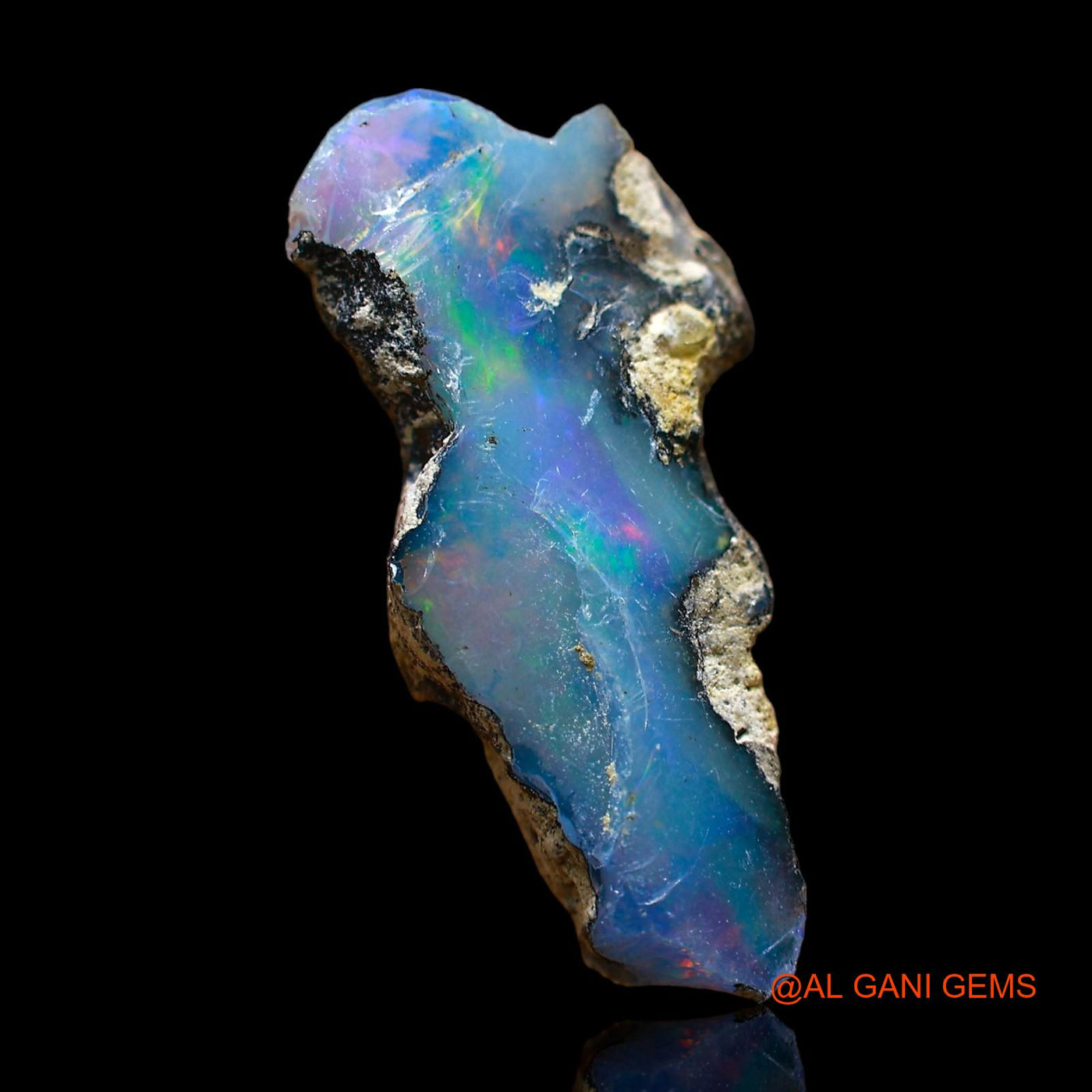 Natural Fire Opal Gemstone 3.00 Cts Loose Fancy Rough From Ethiopia 21x9x5 mm E-401