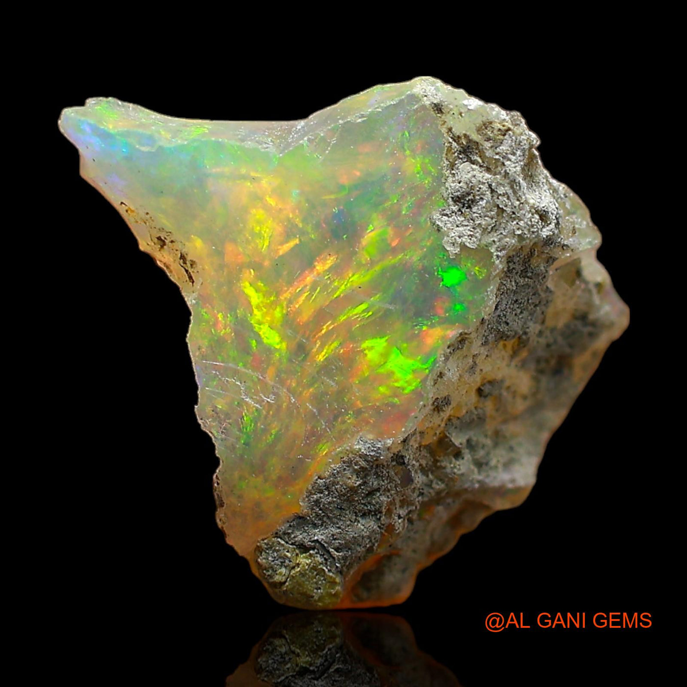 Natural Fire Opal Gemstone 3.00 Cts Loose Fancy Rough From Ethiopia 15x12x6 mm E-403