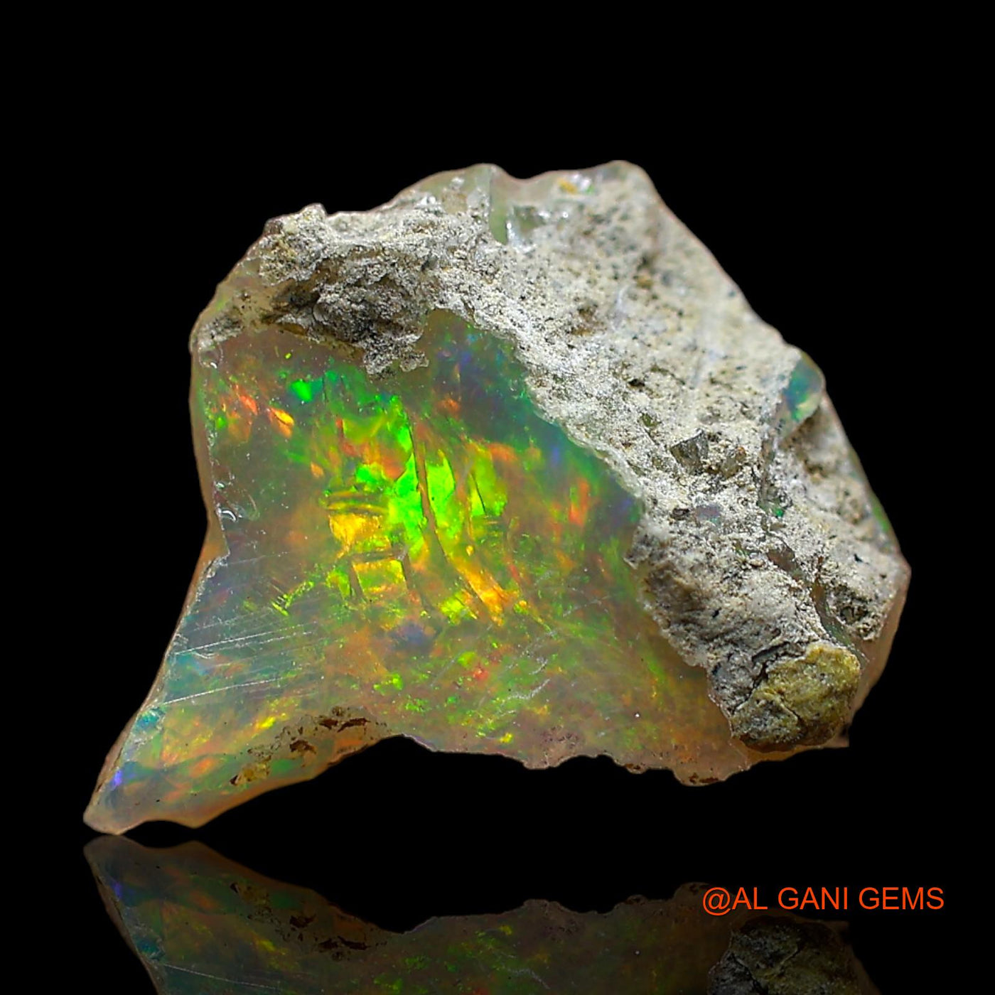 Natural Fire Opal Gemstone 3.00 Cts Loose Fancy Rough From Ethiopia 15x12x6 mm E-403