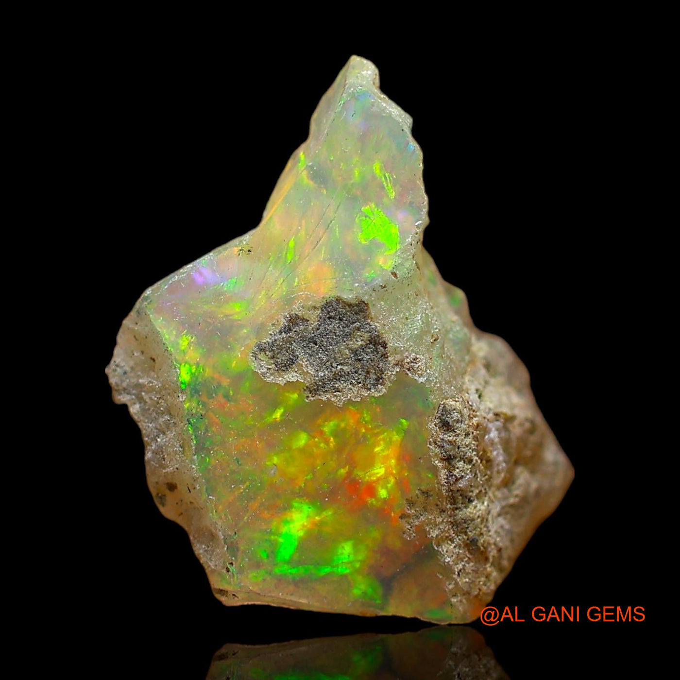 Natural Fire Opal Gemstone 3.00 Cts Loose Fancy Rough From Ethiopia 15x12x6 mm E-403