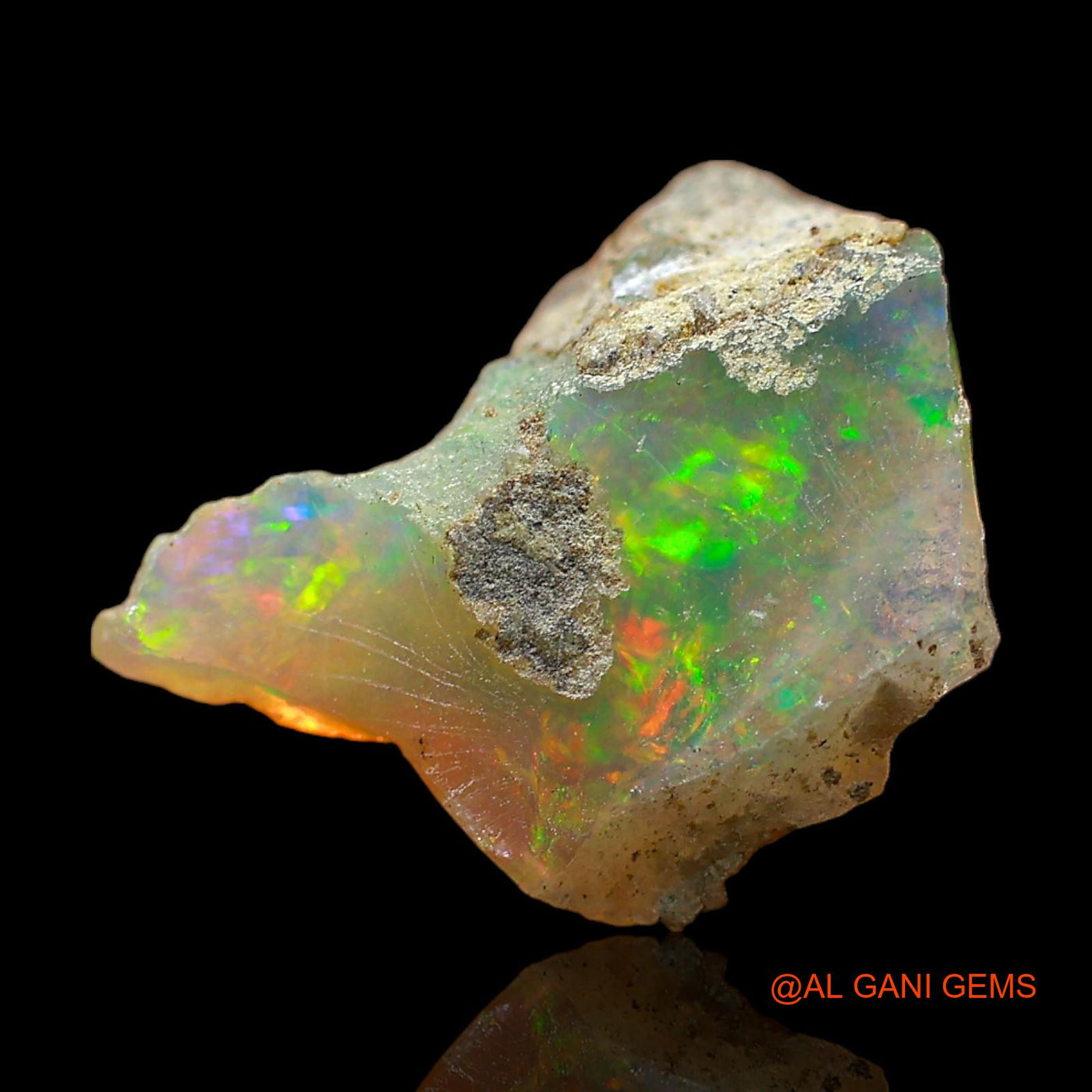 Natural Fire Opal Gemstone 3.00 Cts Loose Fancy Rough From Ethiopia 15x12x6 mm E-403