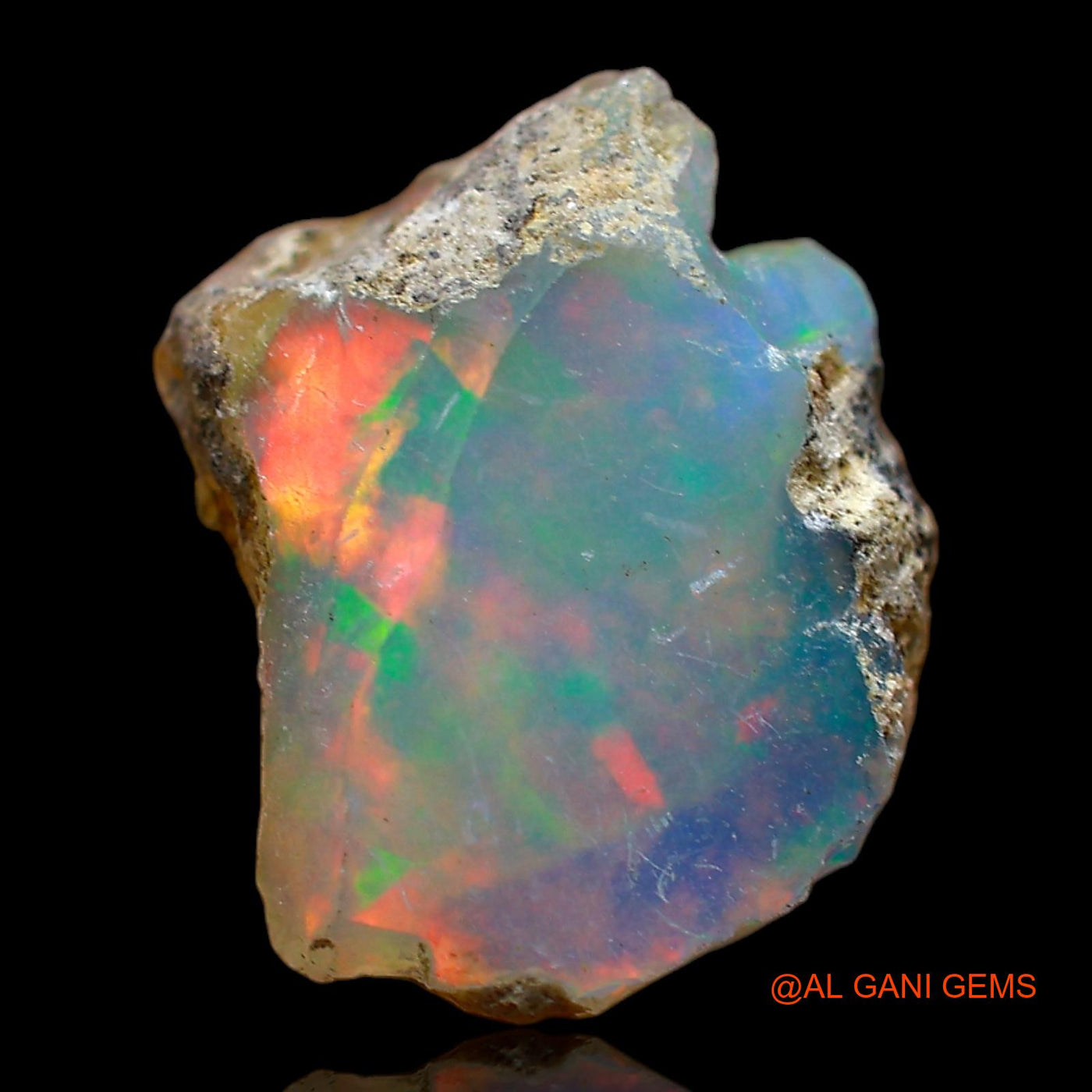 4.00 Cts Natural Ethiopian Fire Opal Loose Gemstone Fancy Rough 12x10x6 mm E-408