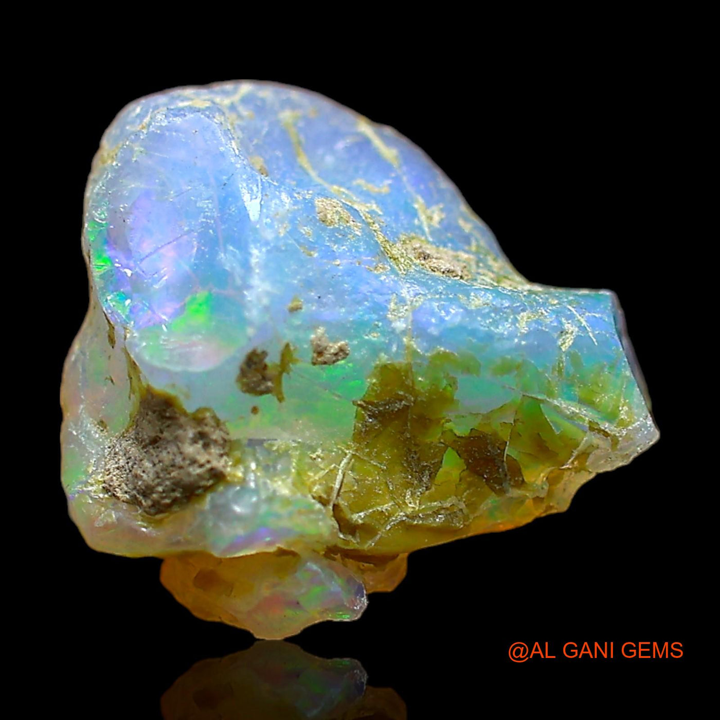 4.00 Cts Natural Ethiopian Fire Opal Loose Gemstone Fancy Rough 12x11x8 mm E-412