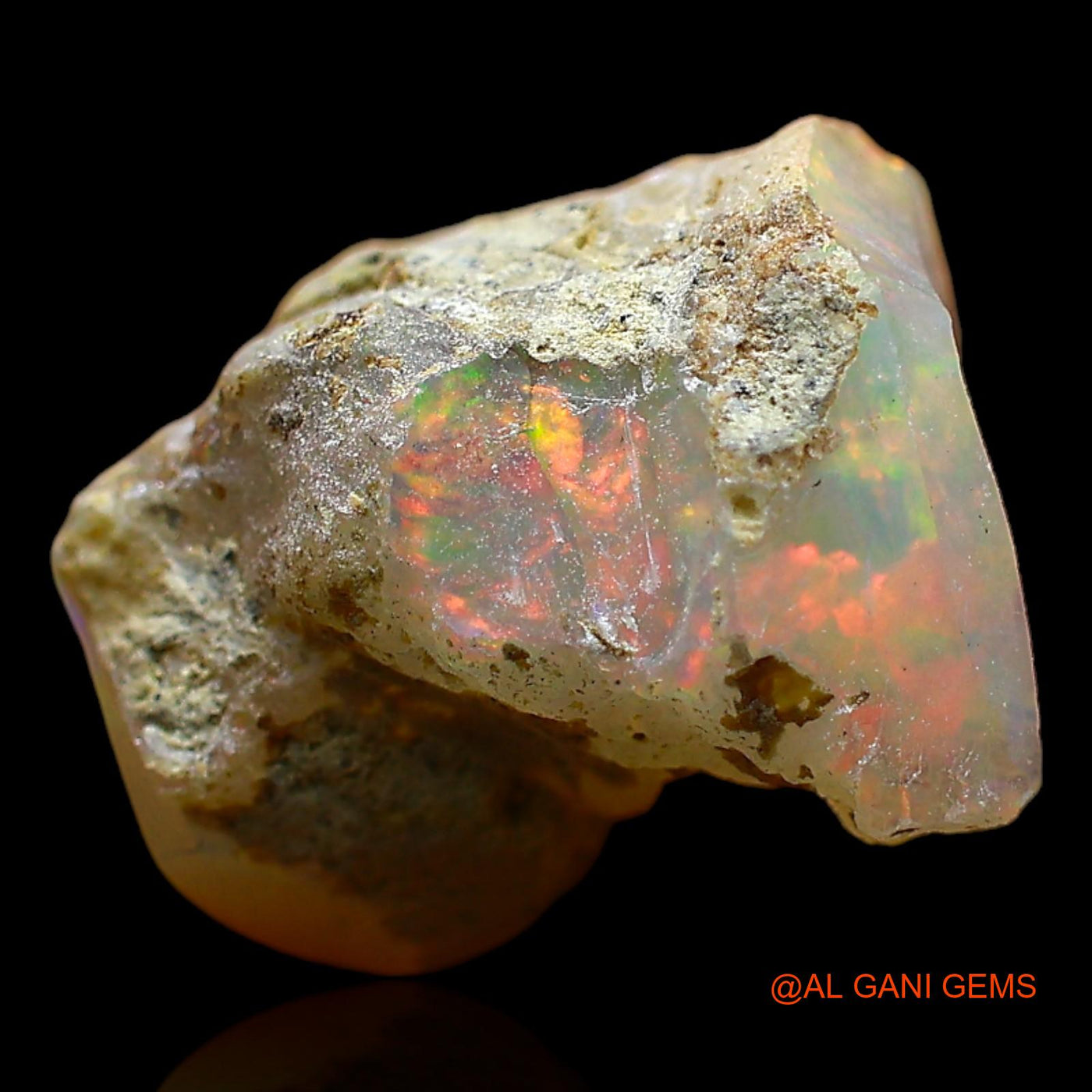 5.00 Cts Unheated Ethiopian Fire Opal Loose Gemstone Fancy Rough Natural 12x11x9 mm E-413