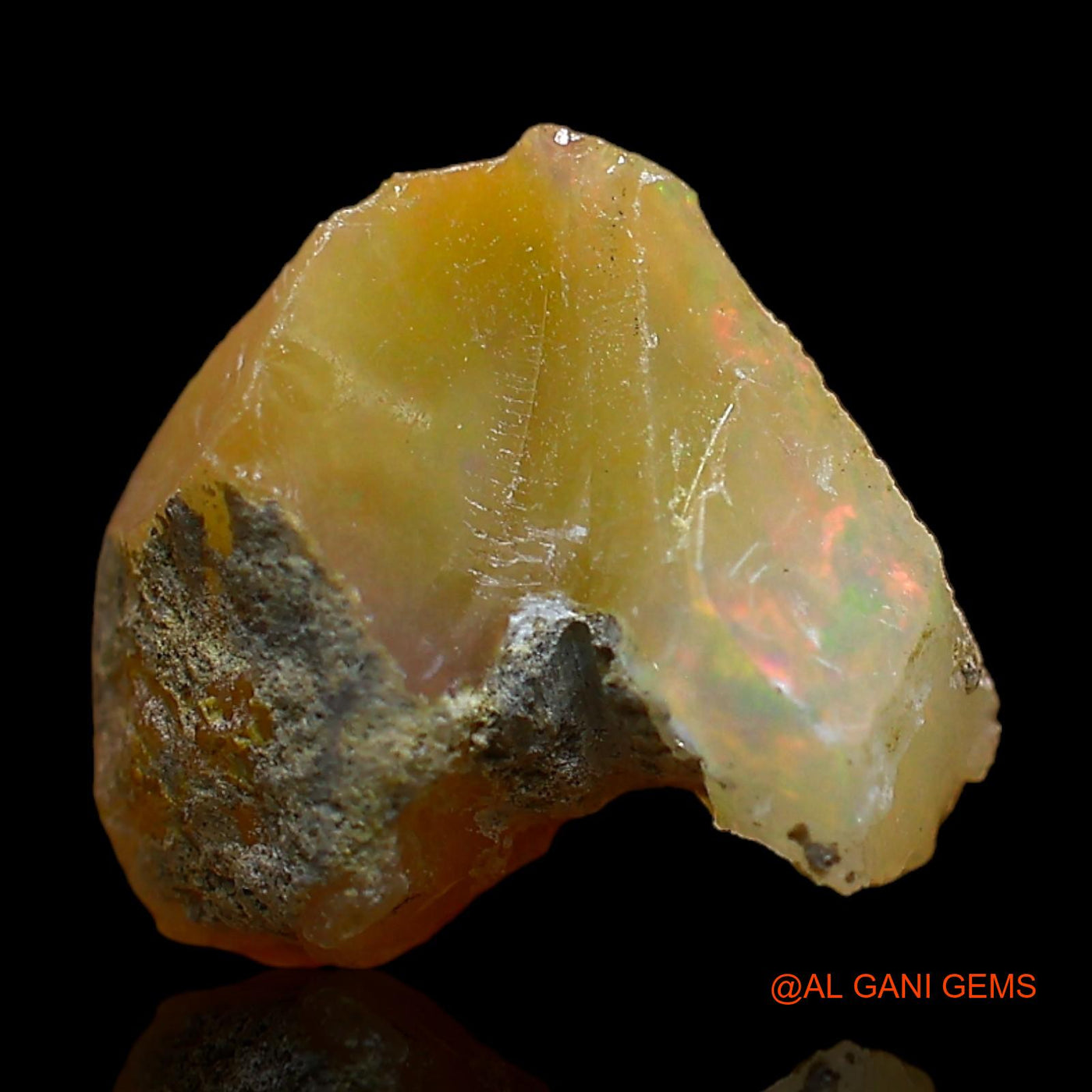 Natural Untreated Fire Opal Loose Gemstone Fancy Rough From Ethiopia 4.00 Cts 13x11x7 mm E-419
