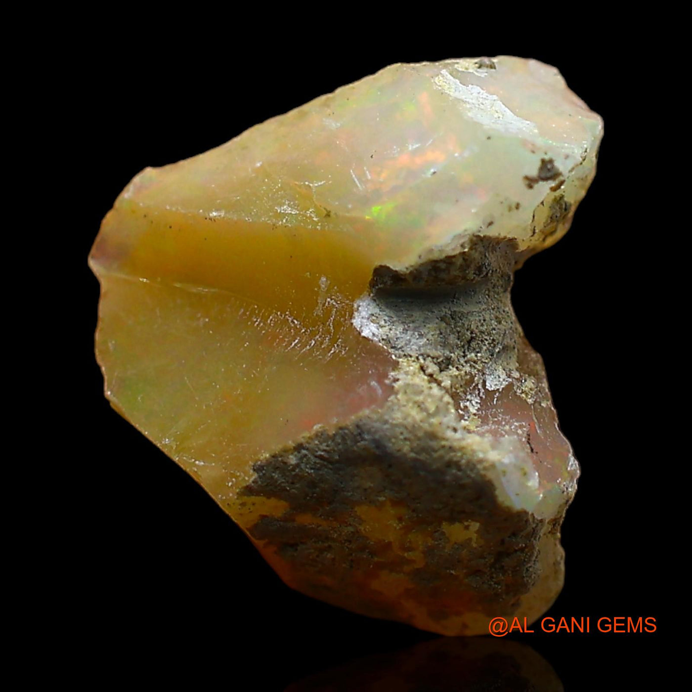 Natural Untreated Fire Opal Loose Gemstone Fancy Rough From Ethiopia 4.00 Cts 13x11x7 mm E-419