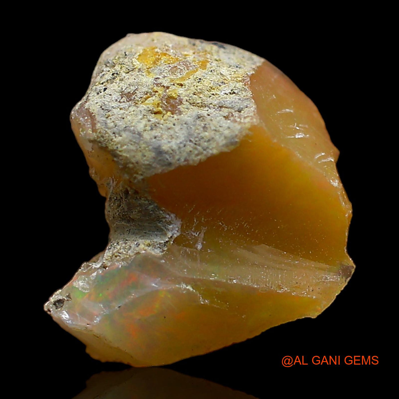 Natural Untreated Fire Opal Loose Gemstone Fancy Rough From Ethiopia 4.00 Cts 13x11x7 mm E-419